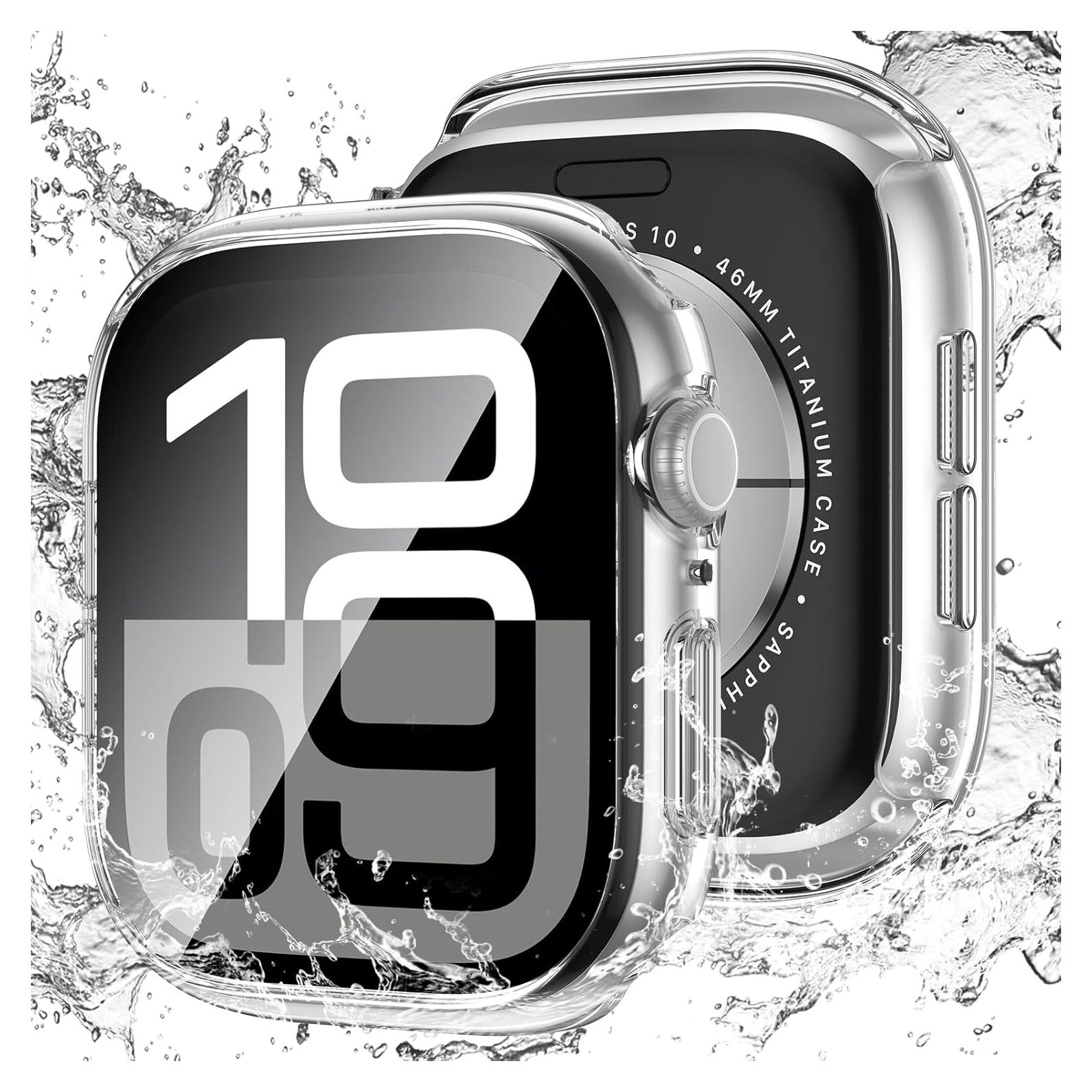 Funda Impermeable LETOID para Apple Watch Serie 10 46mm Transparente