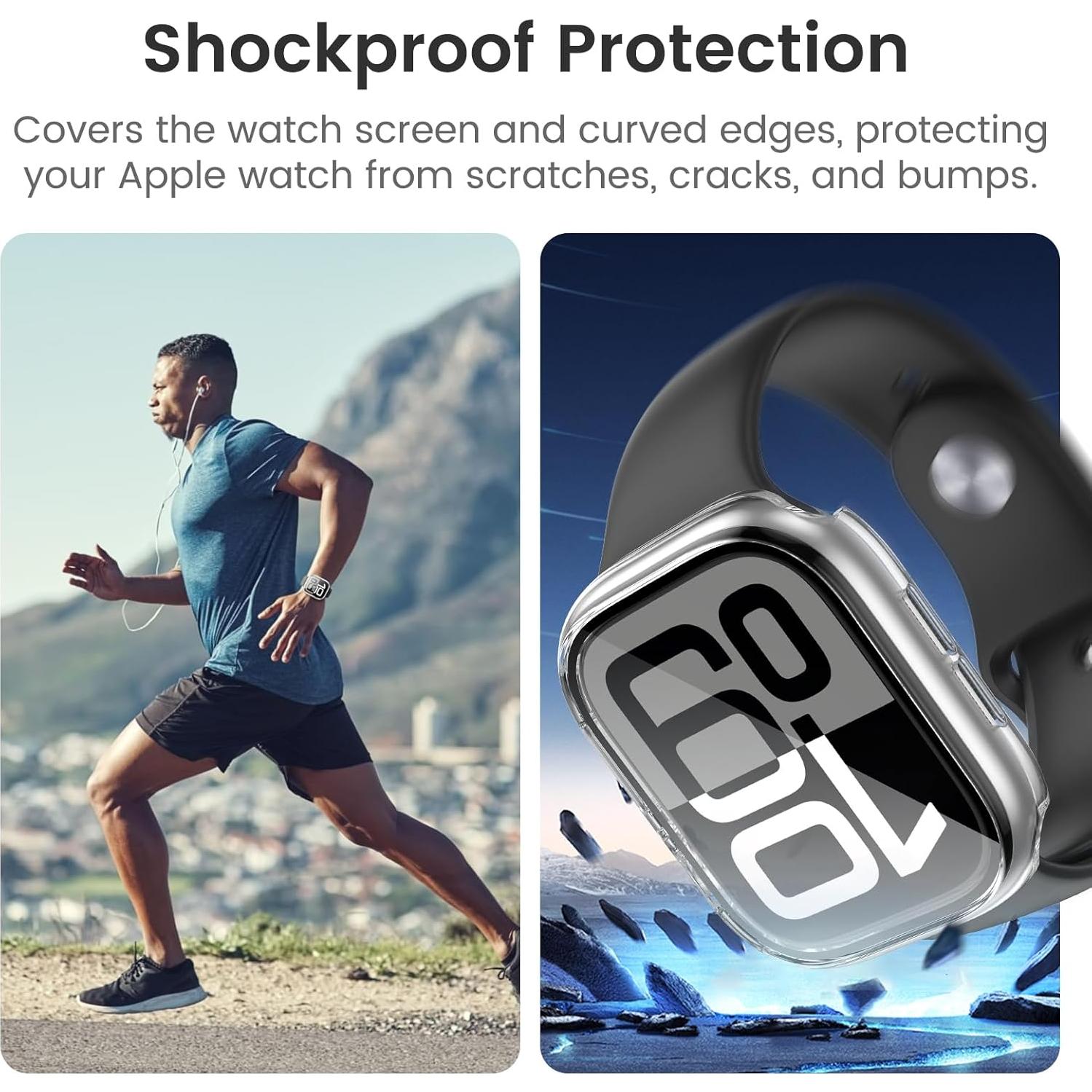 Funda Impermeable LETOID para Apple Watch Serie 10 46mm Transparente