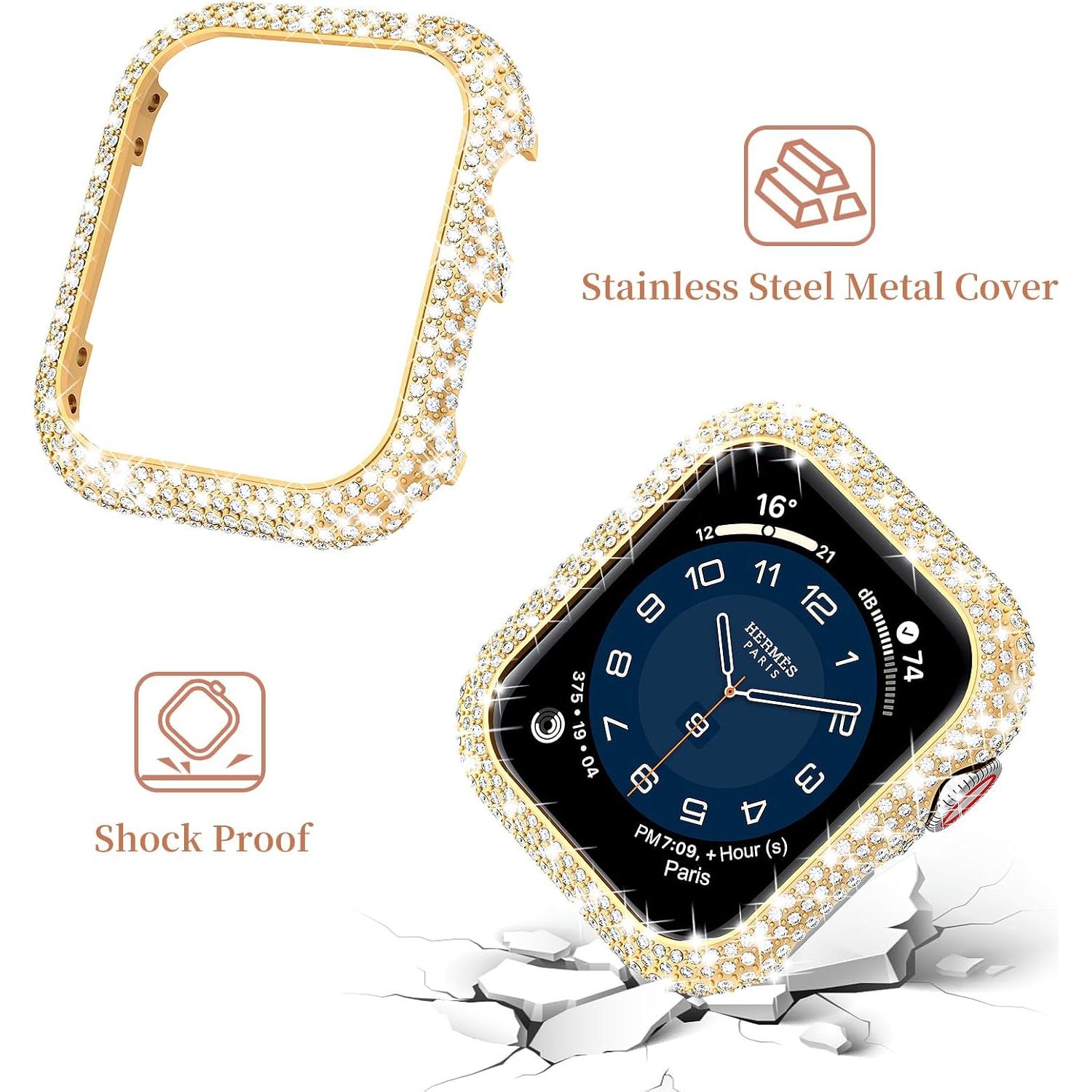 Funda de Metal Brillante Mosonio para Apple Watch 40mm Dorado