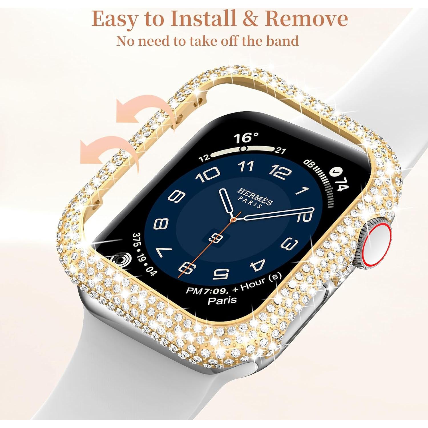 Funda de Metal Brillante Mosonio para Apple Watch 40mm Dorado