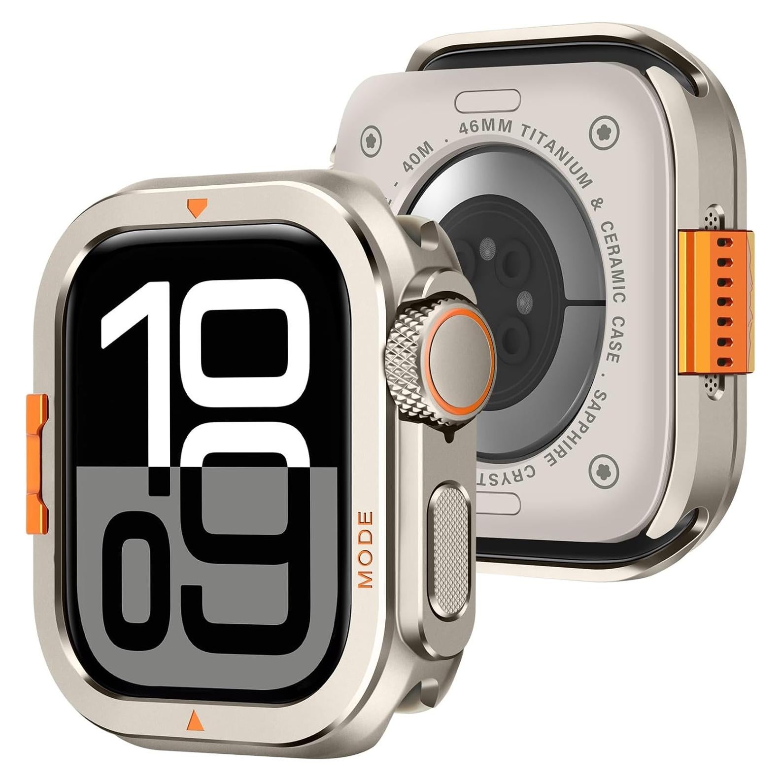 Funda de Metal Amizee para Apple Watch Series 10 46mm Titanio