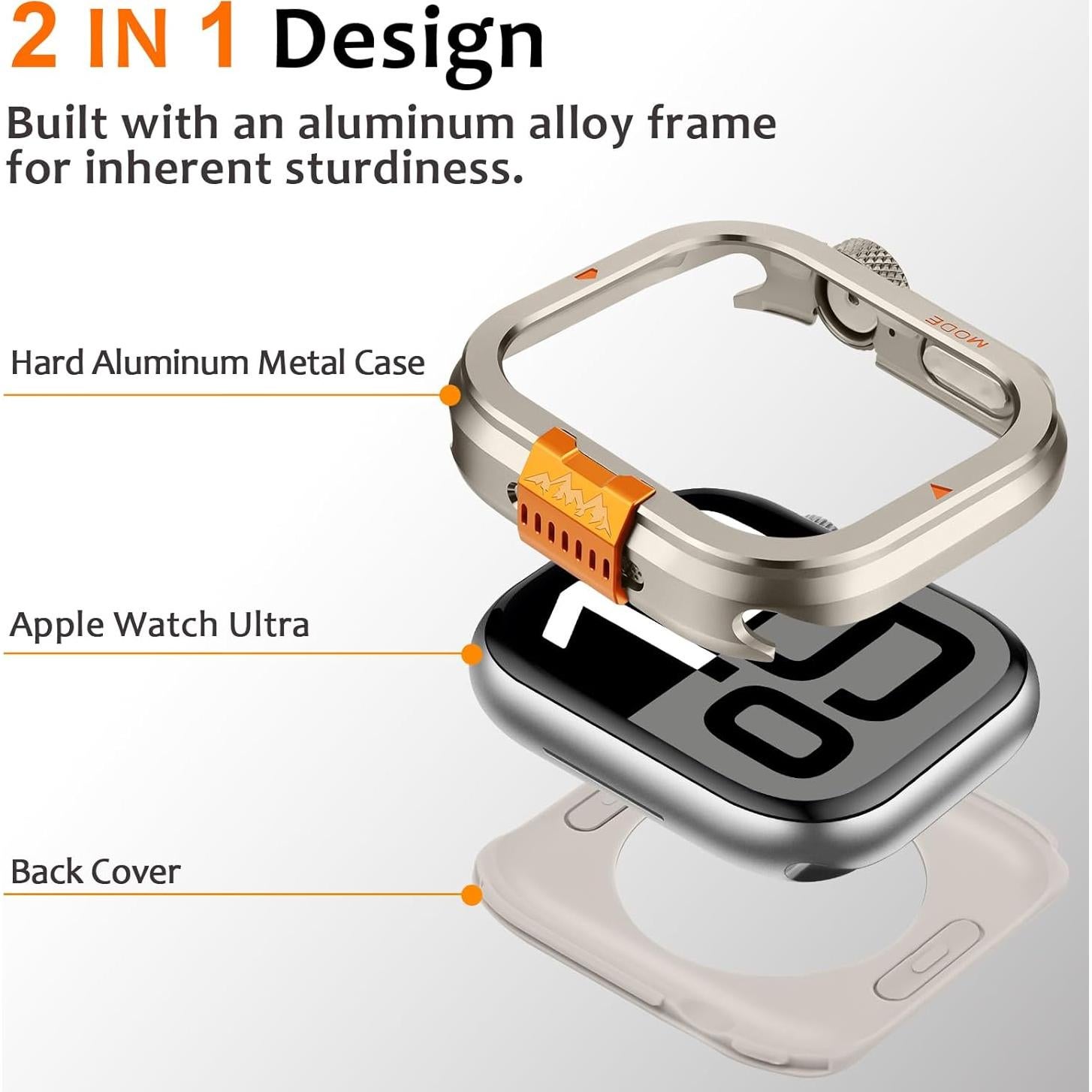Funda de Metal Amizee para Apple Watch Series 10 46mm Titanio