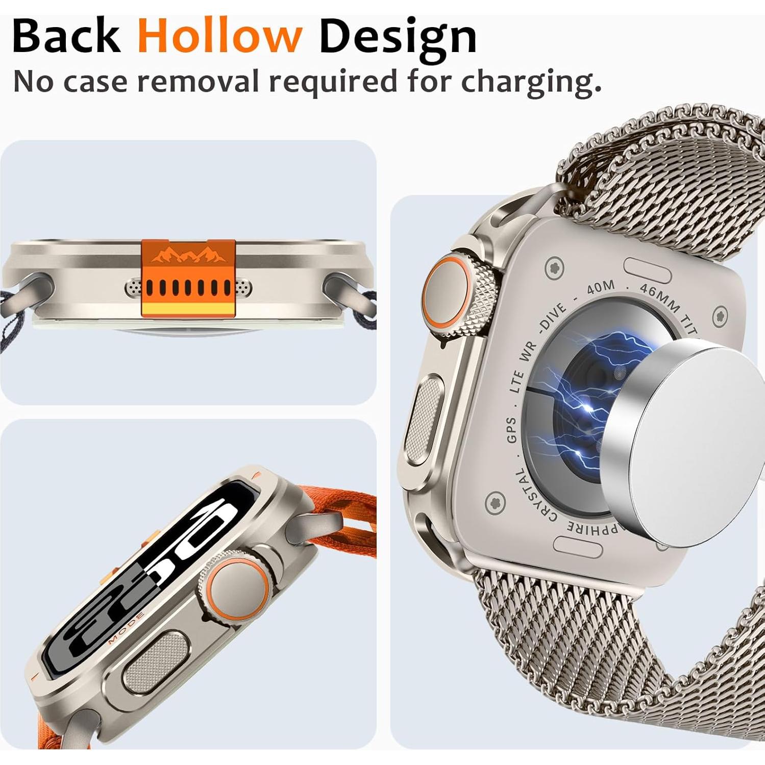 Funda de Metal Amizee para Apple Watch Series 10 46mm Titanio