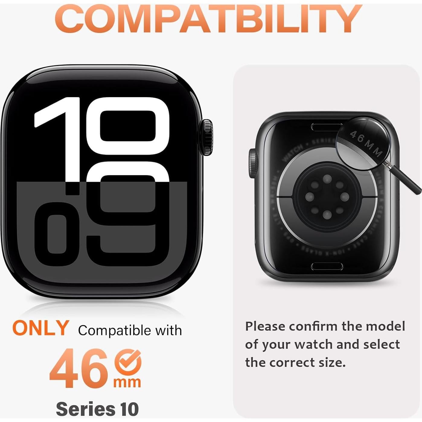 Funda de Metal Amizee para Apple Watch Series 10 46mm Titanio