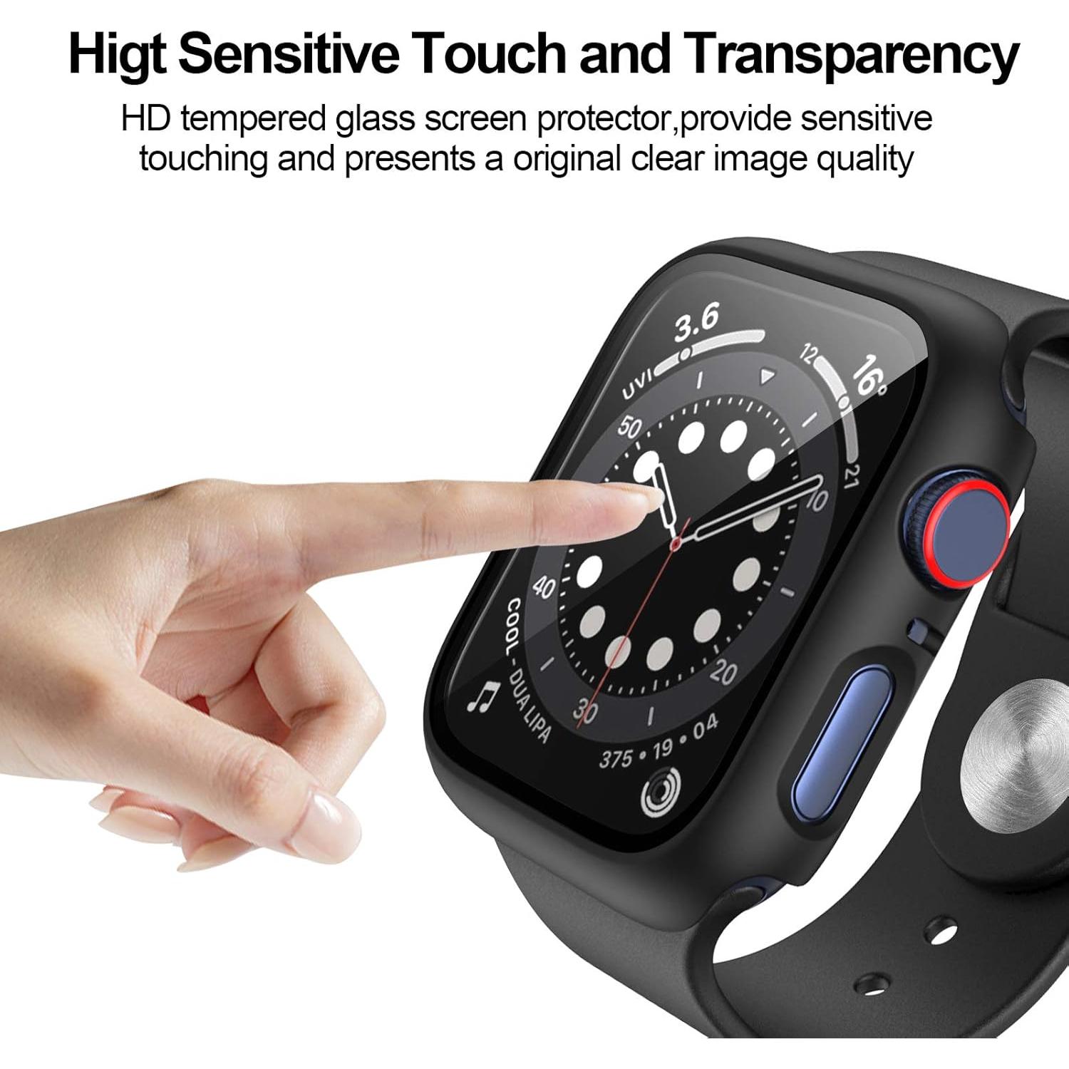 Paquete de 6 Carcasas Duras JZK para Apple Watch 42mm con Protector