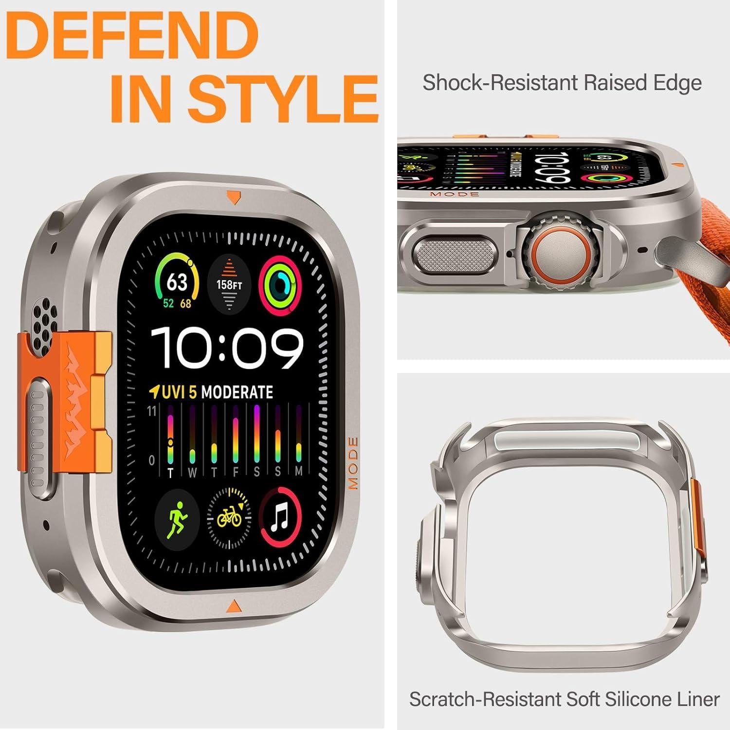 Funda Metálica Bisikor 49mm para Apple Watch Ultra 2 - Titanio