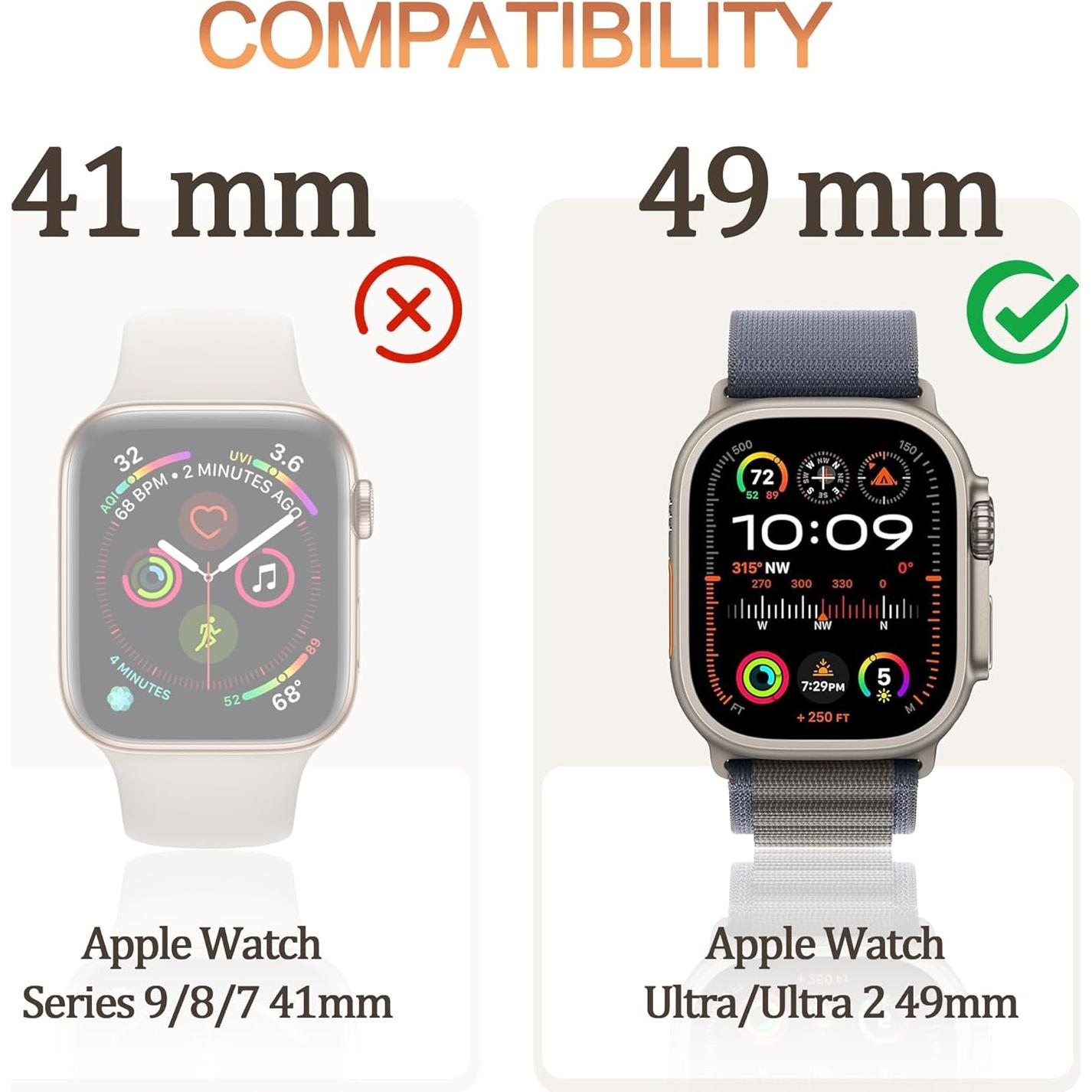 Bumper Case for Apple Watch Ultra with Built-in Screen Protector, [2 Pack] Hard PC Case Compatible with 49mm Apple Watch, Shockproof Protective Cover for iWatch Ultra, Orange