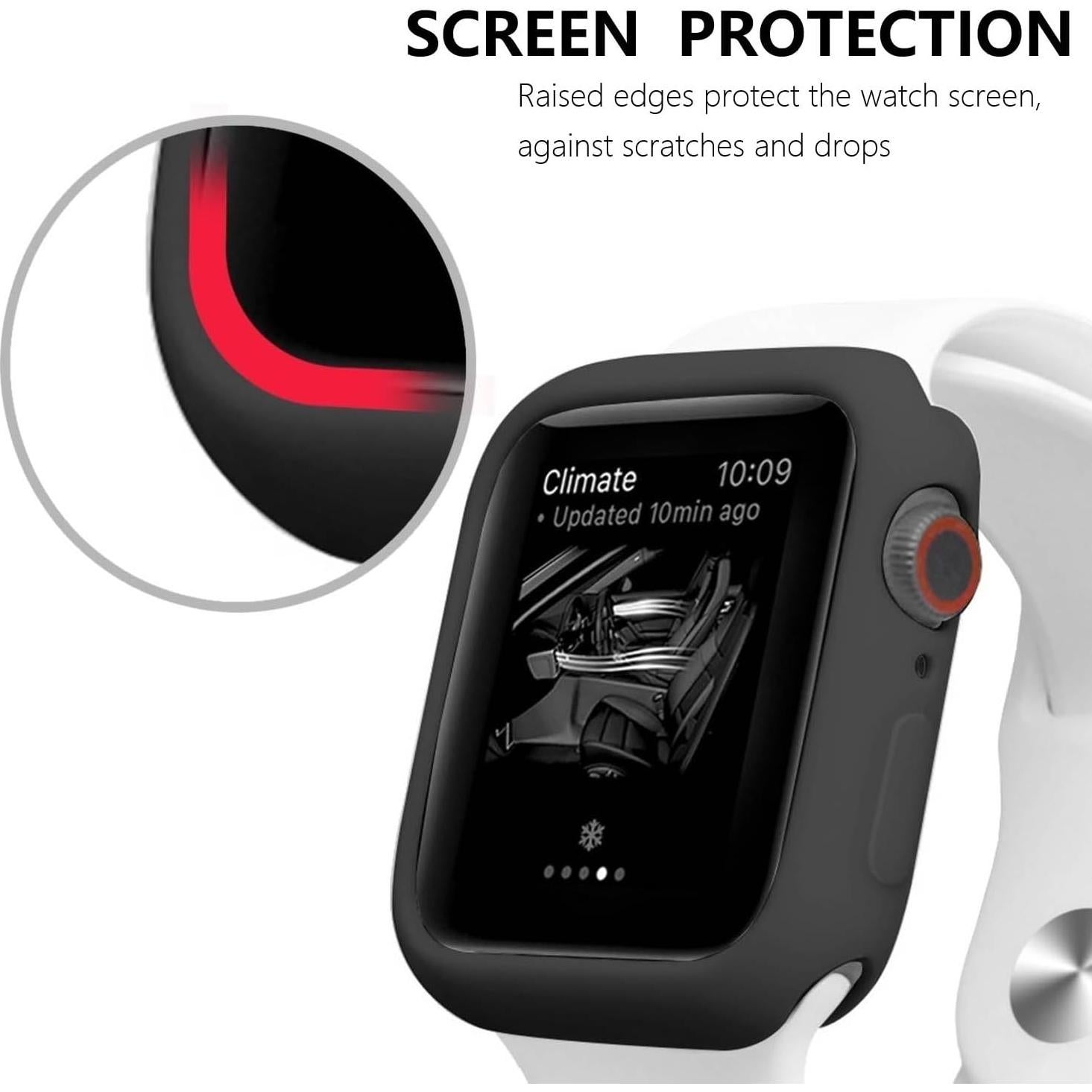 Funda Bumper Ultra Delgada TPU Hontao para iWatch 42mm Negro