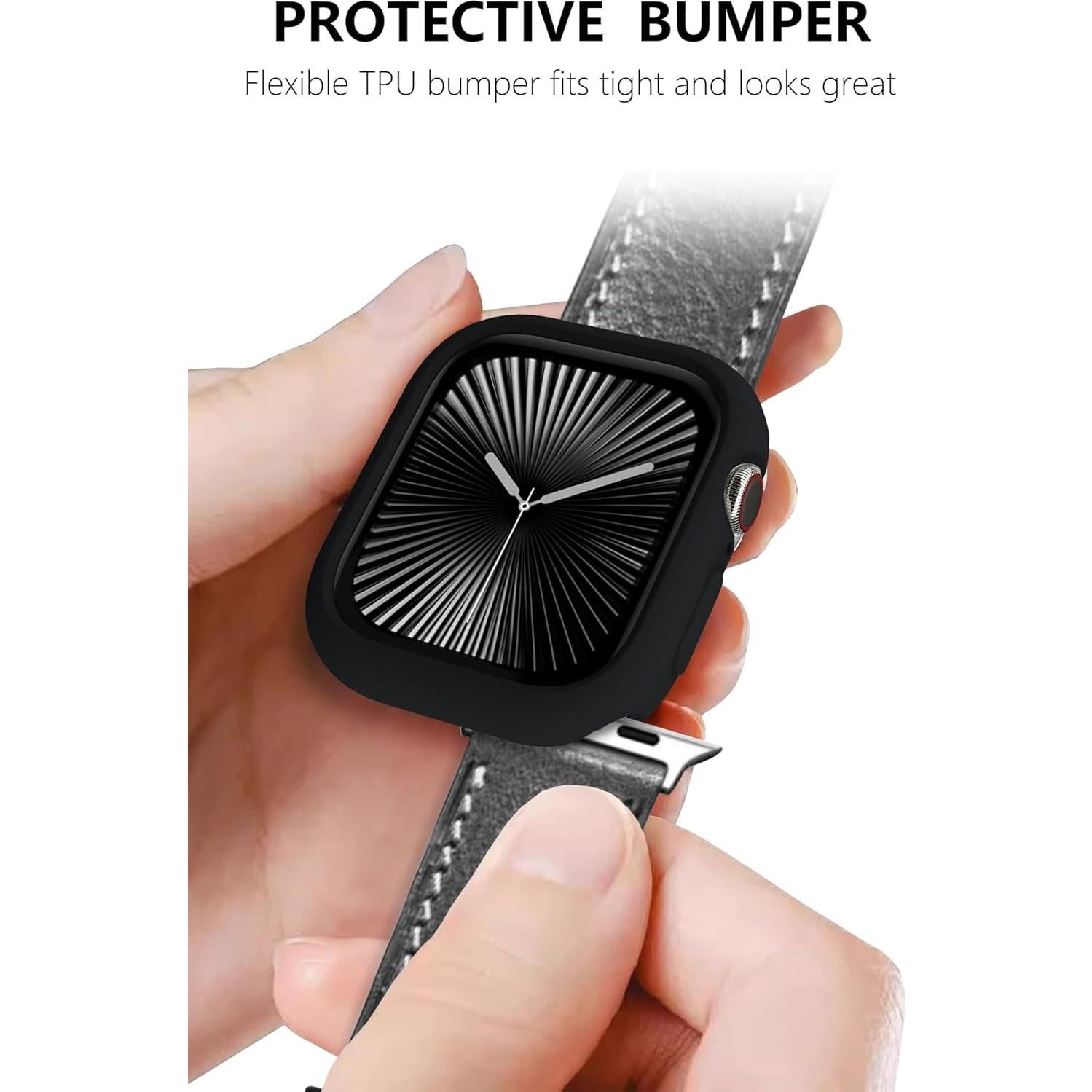 Funda Bumper Ultra Delgada TPU Hontao para iWatch 42mm Negro