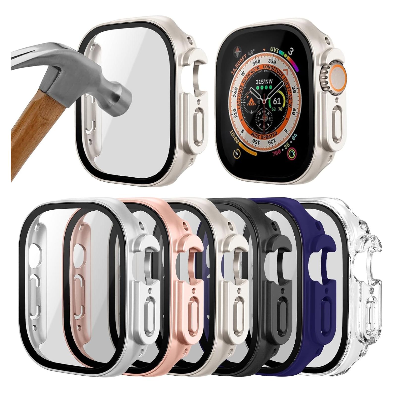 Paquete de 6 fundas para Apple Watch Ultra 49mm con protector