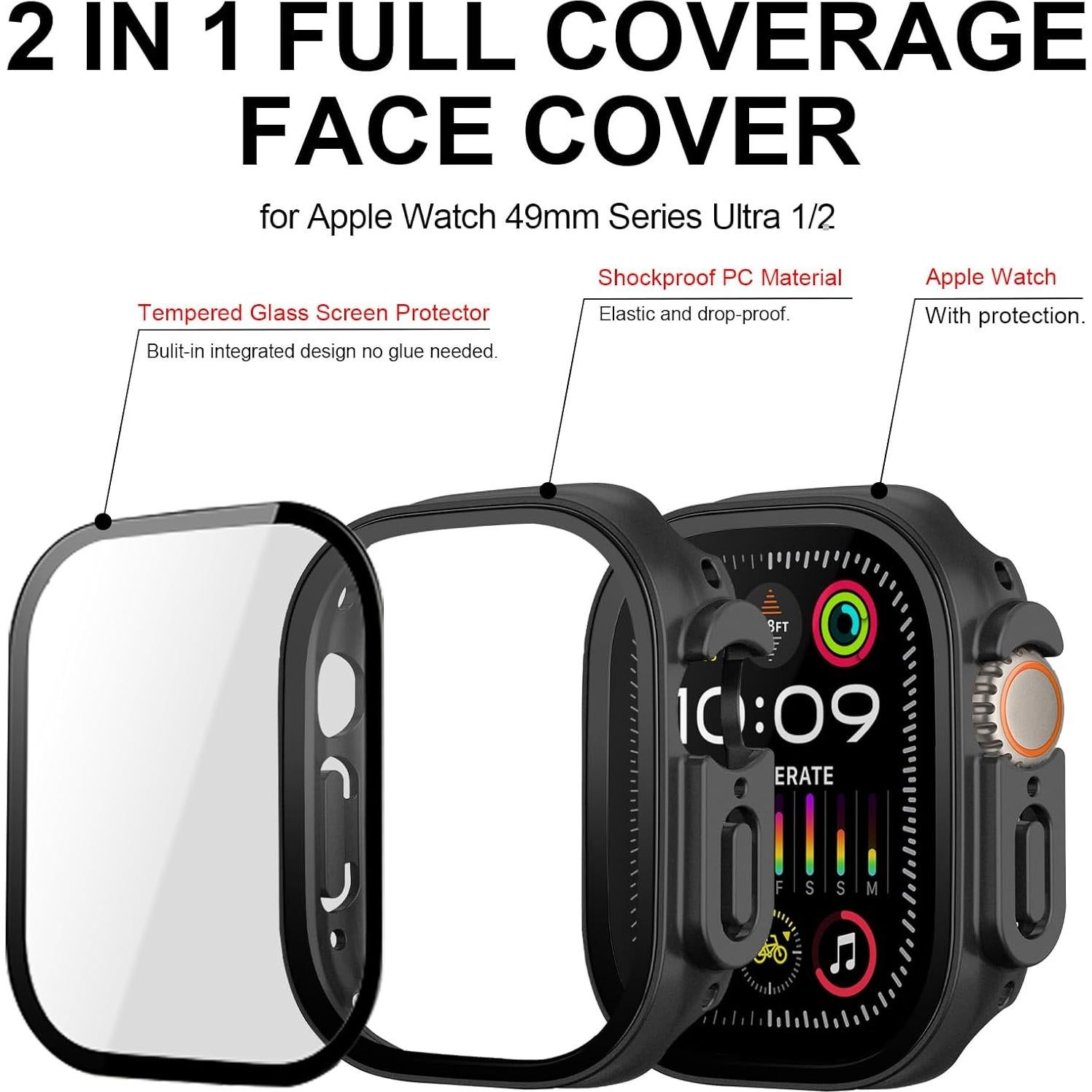 Paquete de 6 fundas para Apple Watch Ultra 49mm con protector