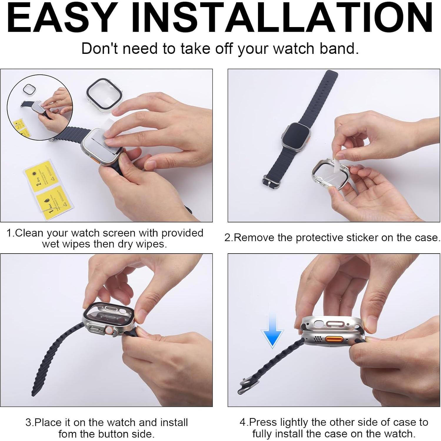 Paquete de 6 fundas para Apple Watch Ultra 49mm con protector