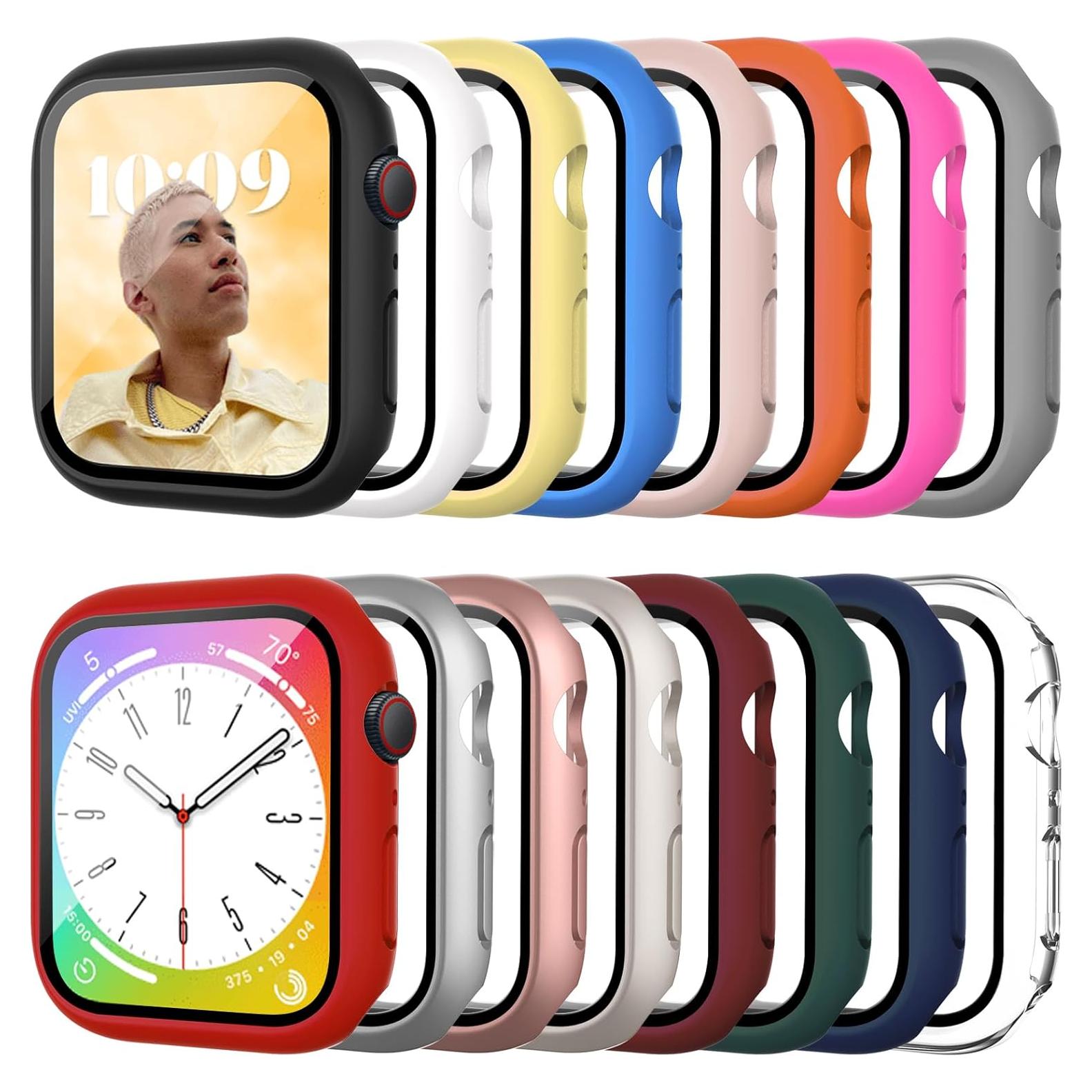Paquete de 16 fundas para Apple Watch S10 46mm con vidrio templado