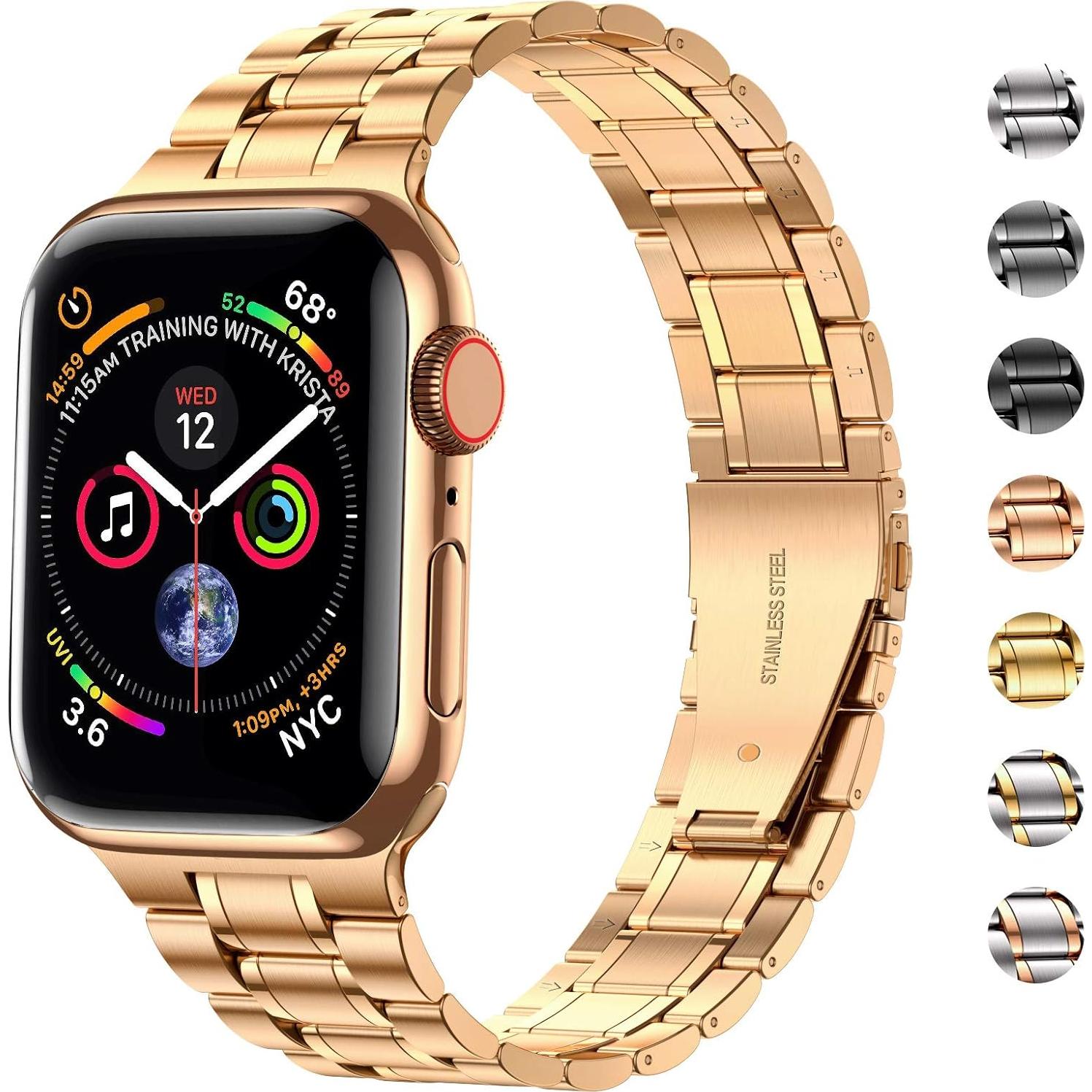 Correa de Acero Inoxidable MioHHR para Apple Watch 38/40 mm Oro Rosa
