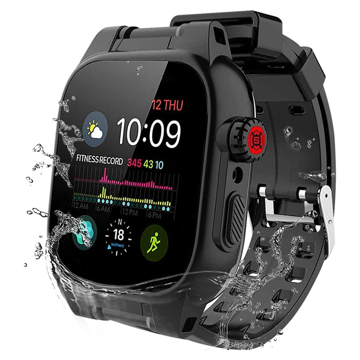 Funda impermeable YOGRE para Apple Watch 45mm IP68 negra