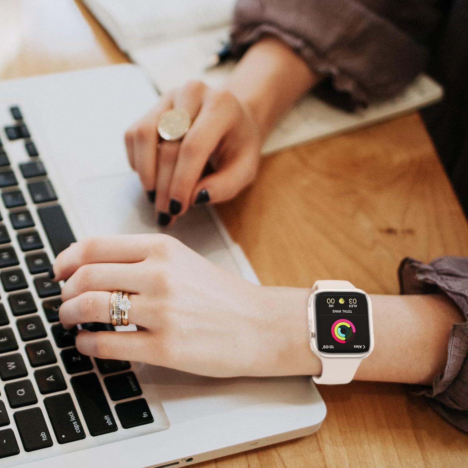 Funda Protectora de Pantalla JZK para Apple Watch 45mm Transparente