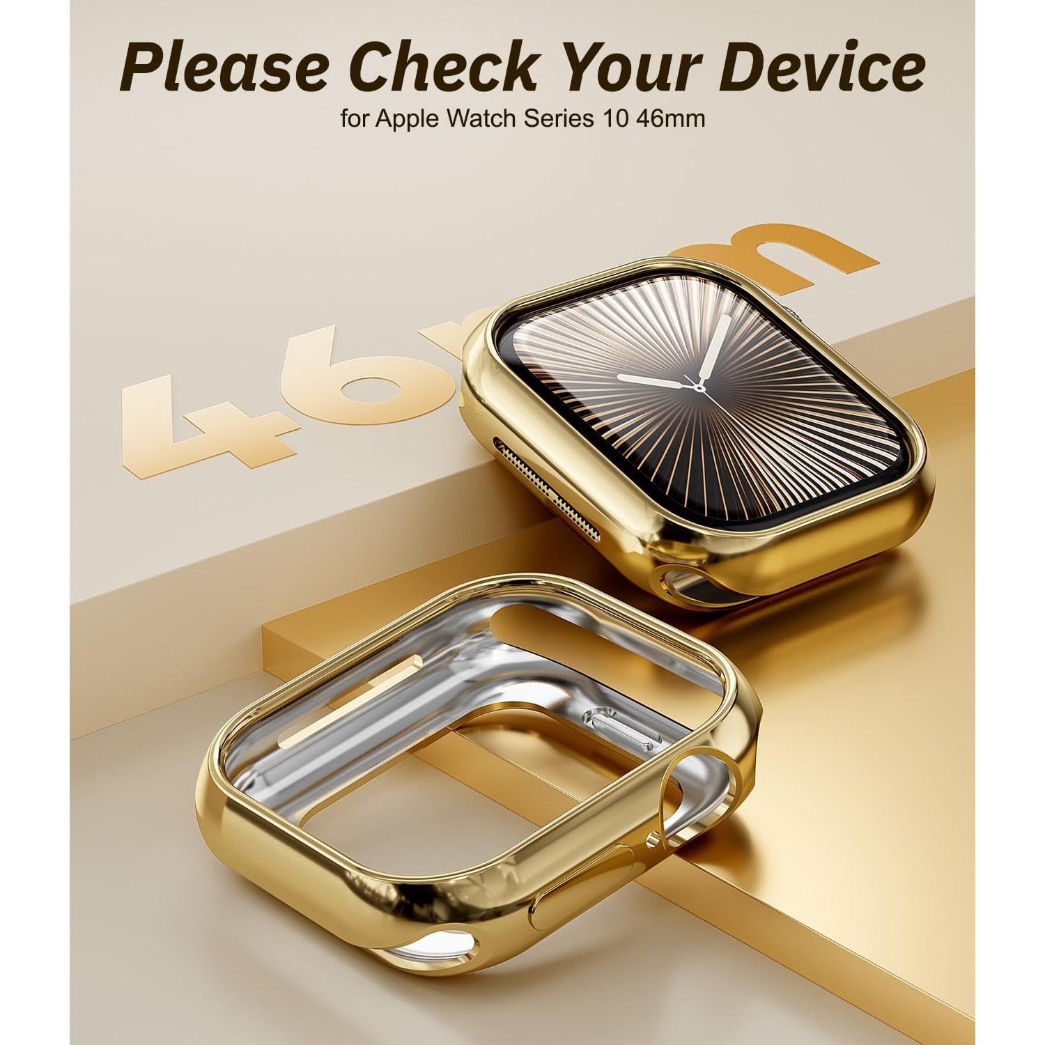 Funda TPU Oro para Apple Watch Serie 10 46mm - Ligera y Resistente