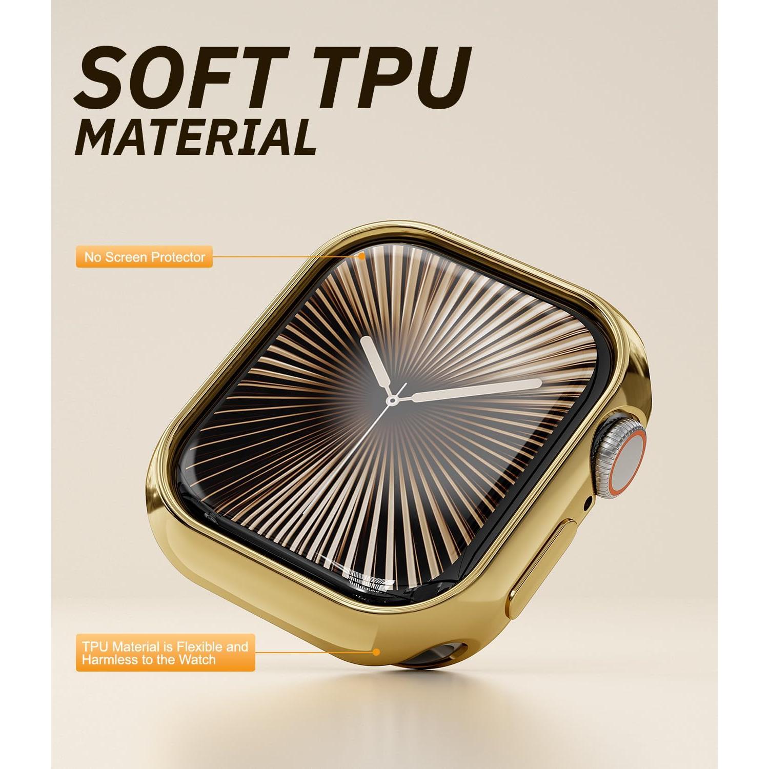 Funda TPU Oro para Apple Watch Serie 10 46mm - Ligera y Resistente