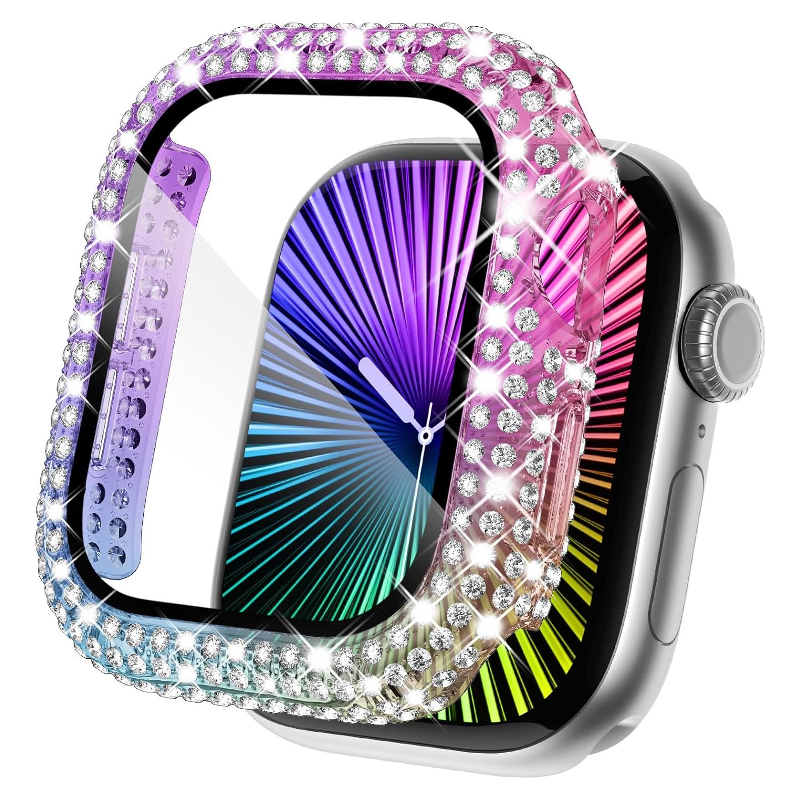 Funda Protectora KADES para Apple Watch 41mm Iridiscente con Rhinestones