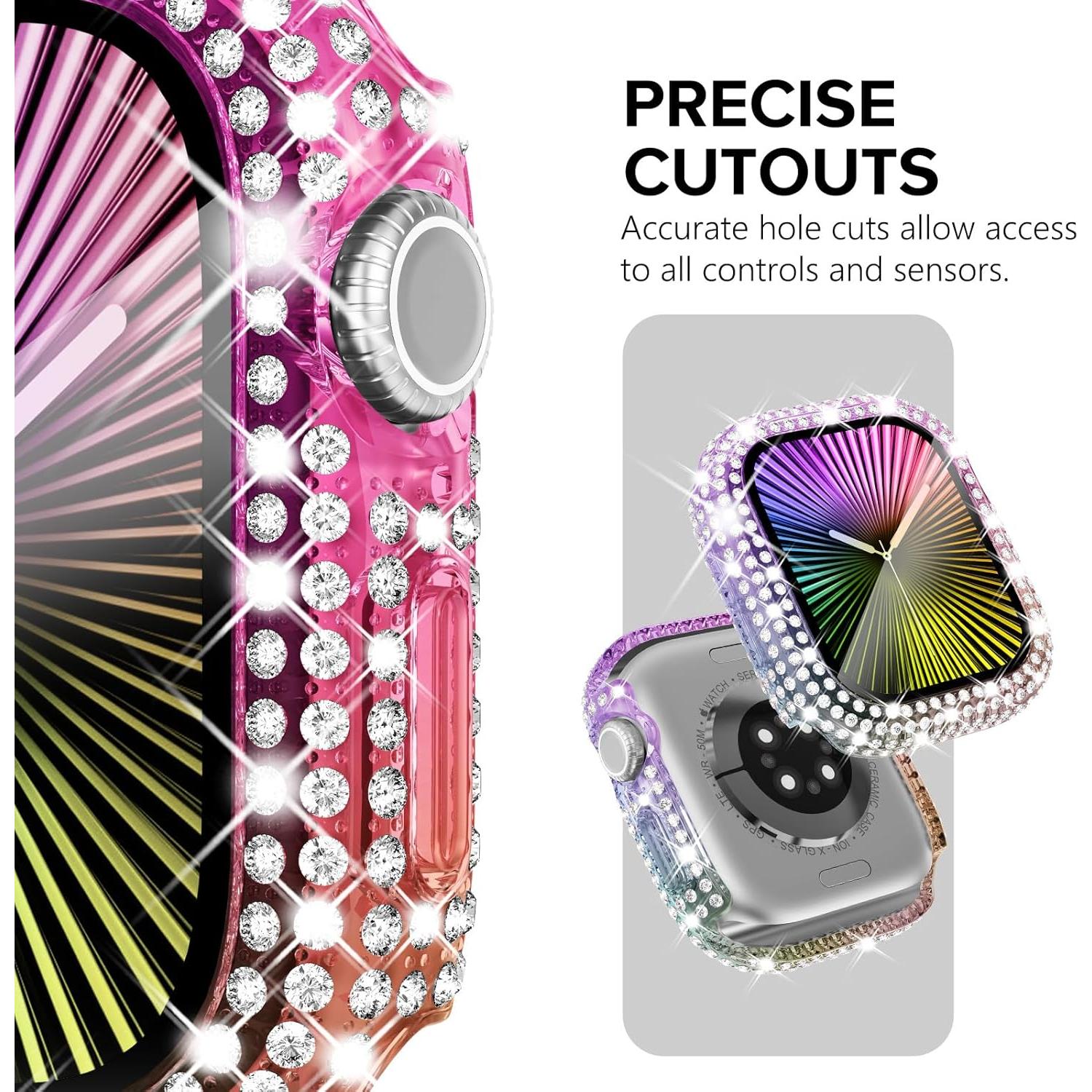 Funda Protectora KADES para Apple Watch 41mm Iridiscente con Rhinestones