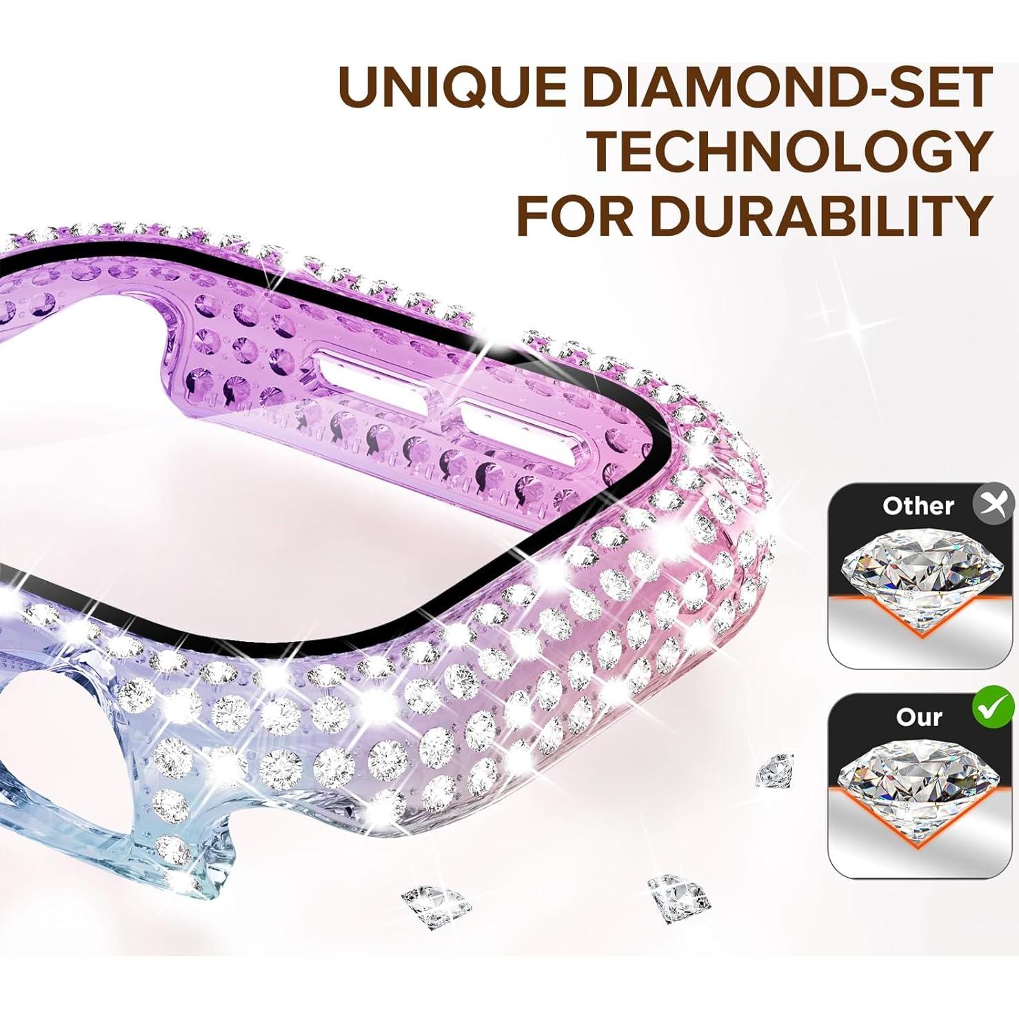 Funda Protectora KADES para Apple Watch 41mm Iridiscente con Rhinestones