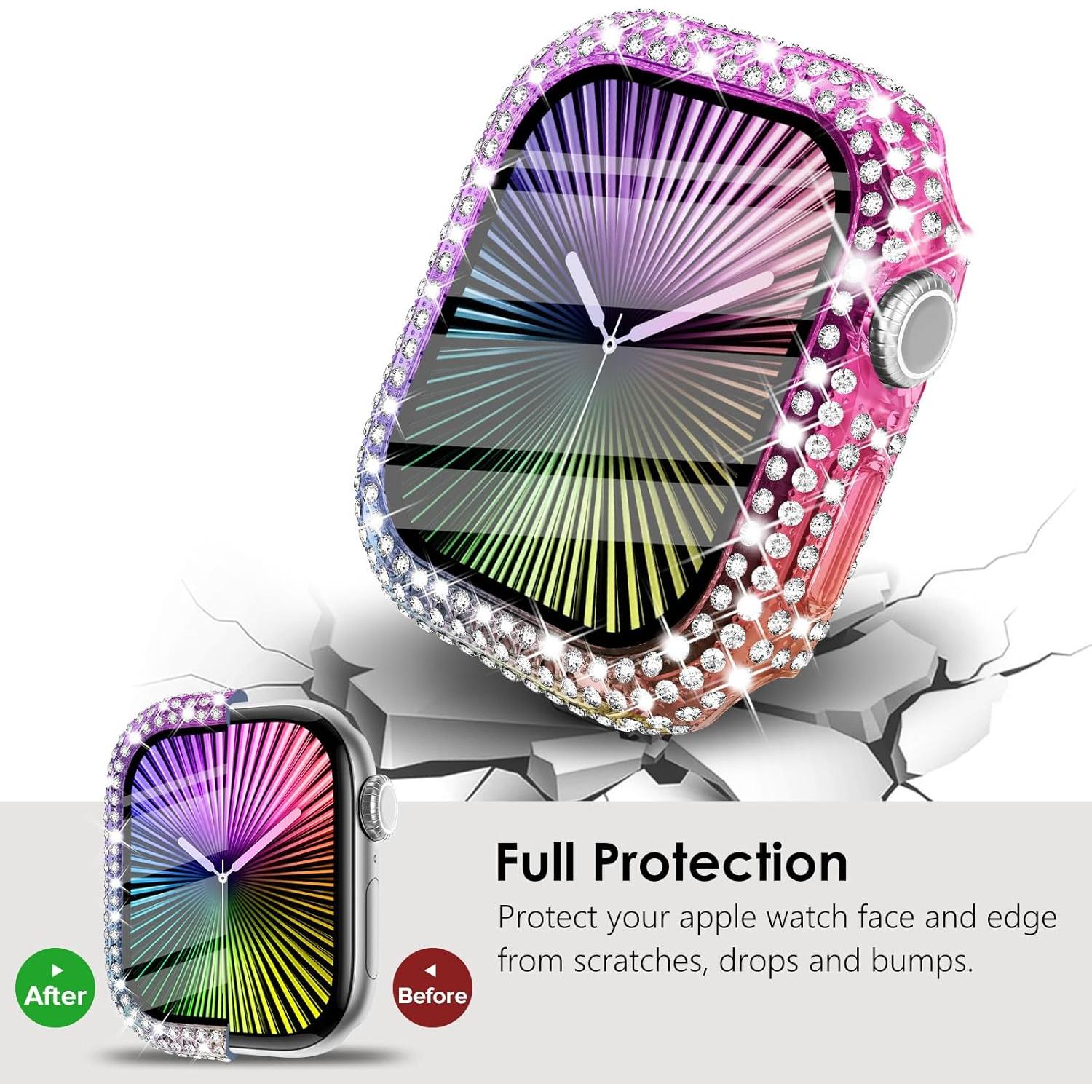 Funda Protectora KADES para Apple Watch 41mm Iridiscente con Rhinestones