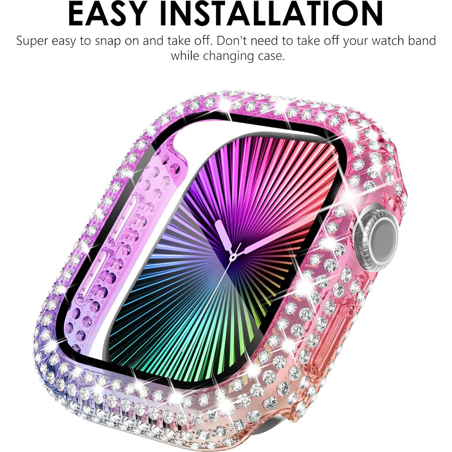 Funda Protectora KADES para Apple Watch 41mm Iridiscente con Rhinestones