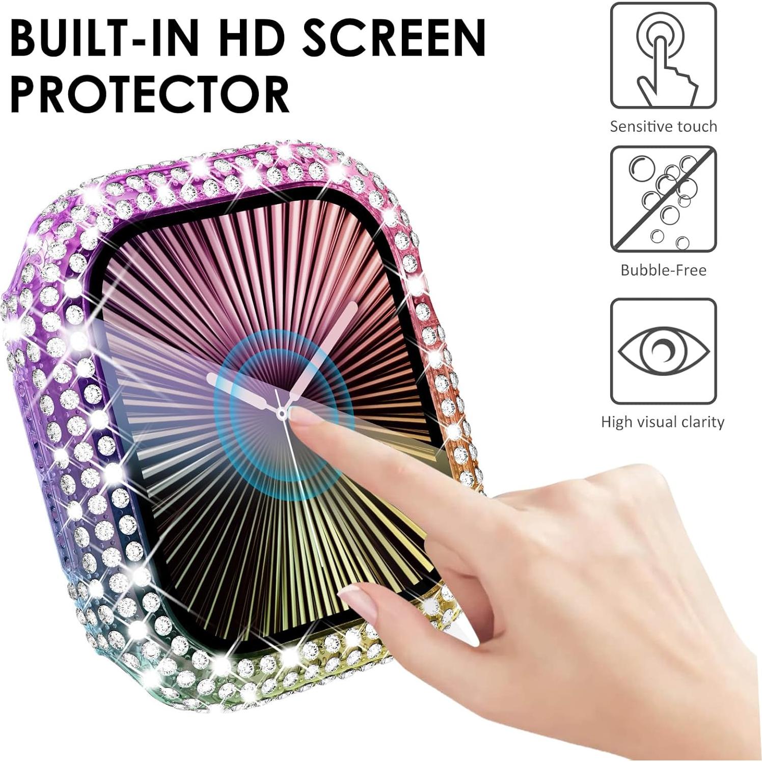 Funda Protectora KADES para Apple Watch 41mm Iridiscente con Rhinestones