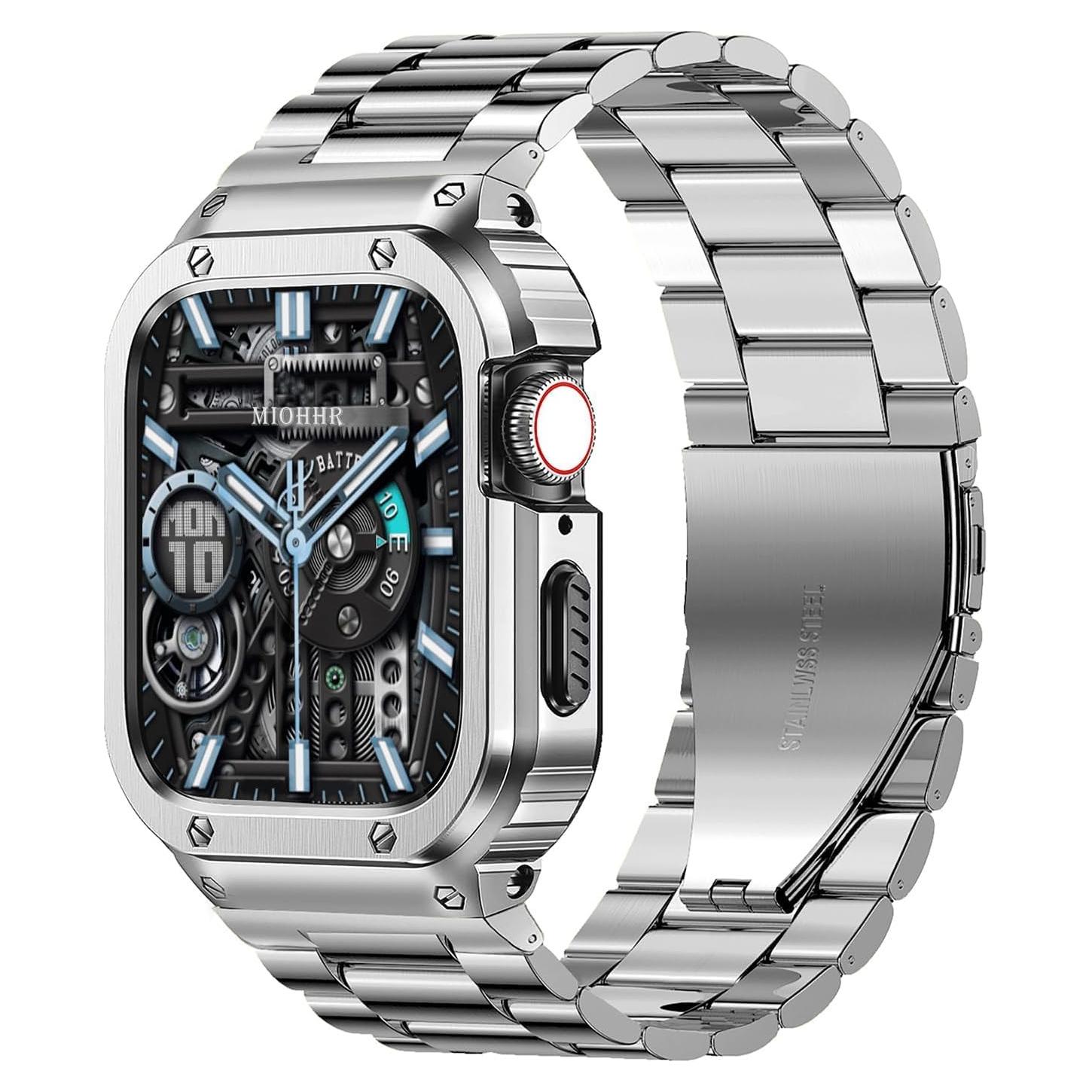 Banda y Caja de Acero Inoxidable MioHHR para Apple Watch 46mm