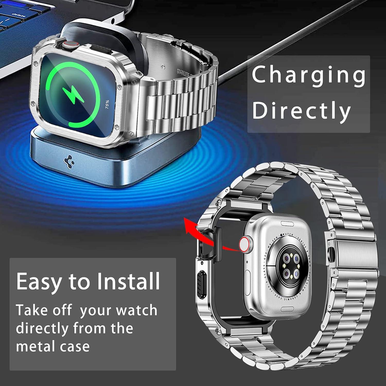 Banda y Caja de Acero Inoxidable MioHHR para Apple Watch 46mm