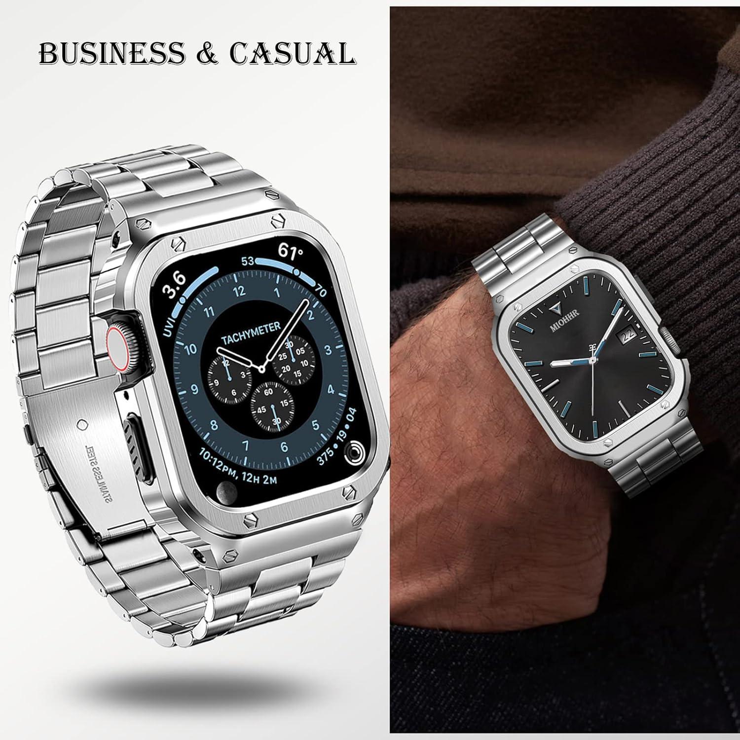 Banda y Caja de Acero Inoxidable MioHHR para Apple Watch 46mm