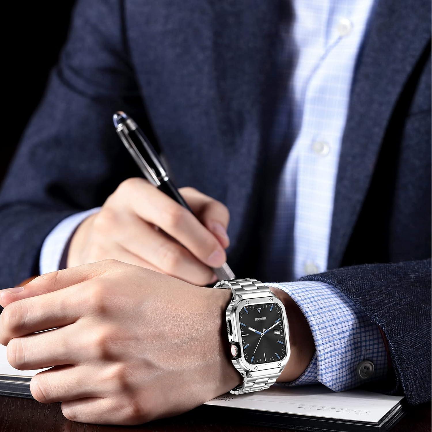 Banda y Caja de Acero Inoxidable MioHHR para Apple Watch 46mm