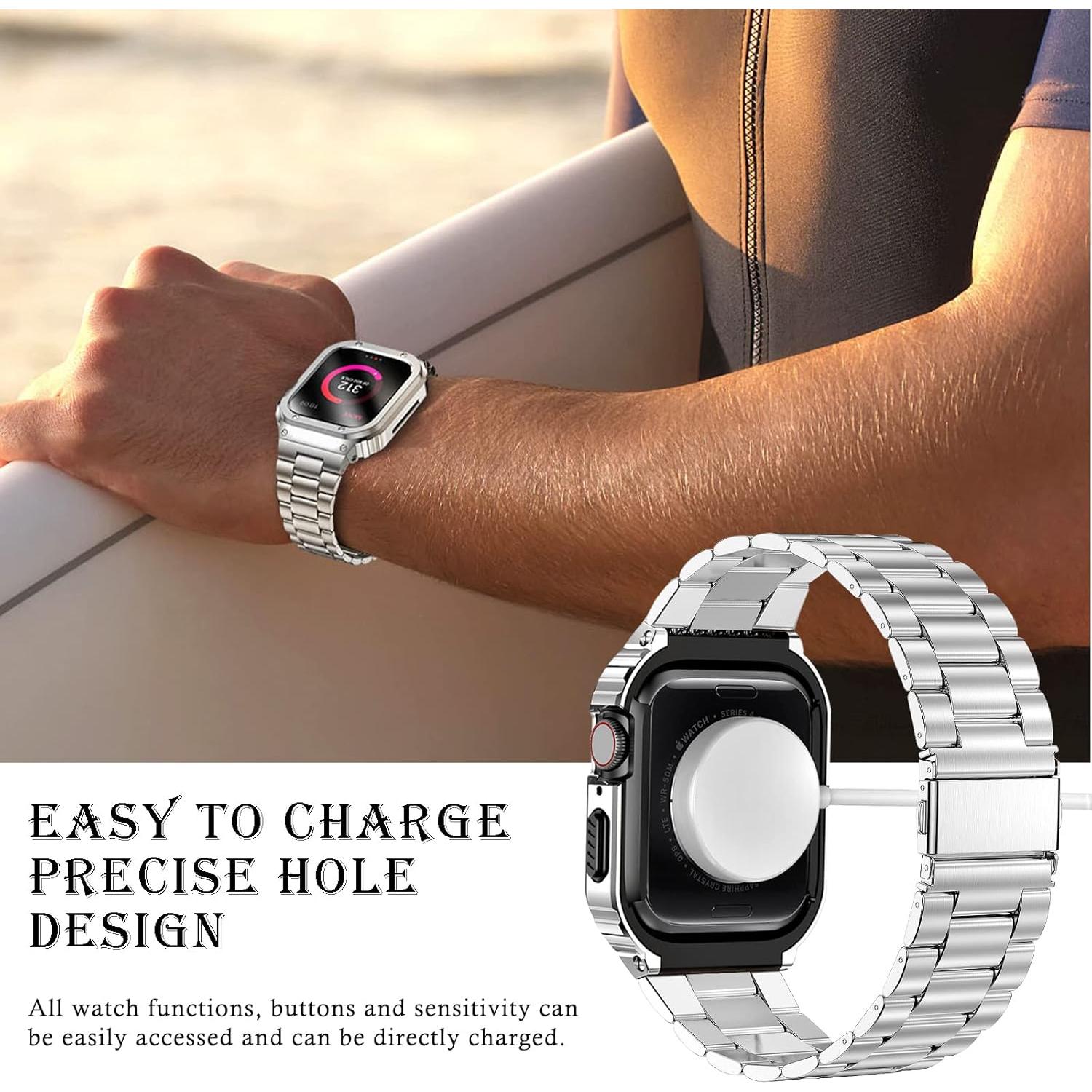 Banda y Caja de Acero Inoxidable MioHHR para Apple Watch 46mm