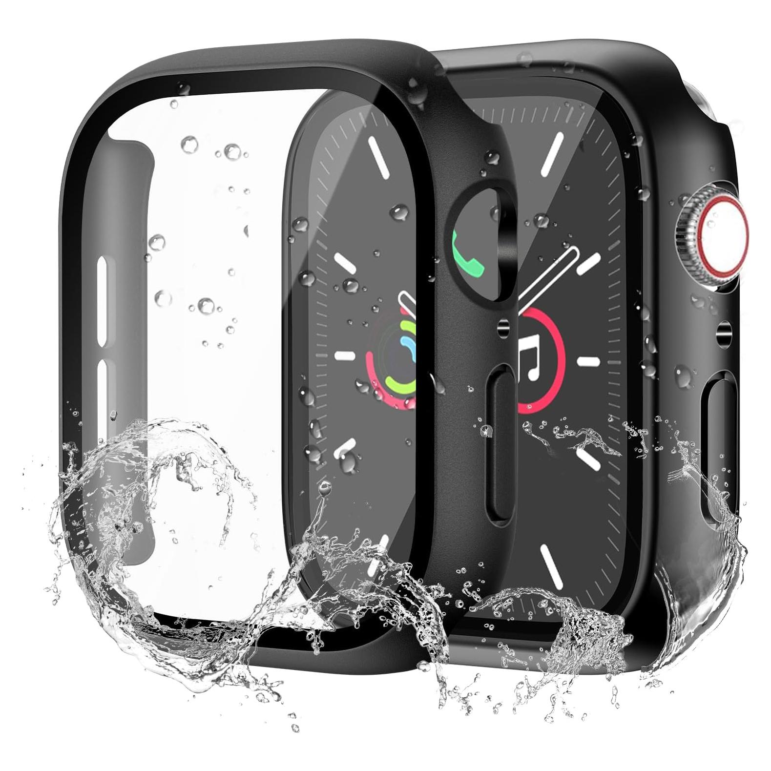 Funda Impermeable para Apple Watch 44mm - Protector Vidrio Templado