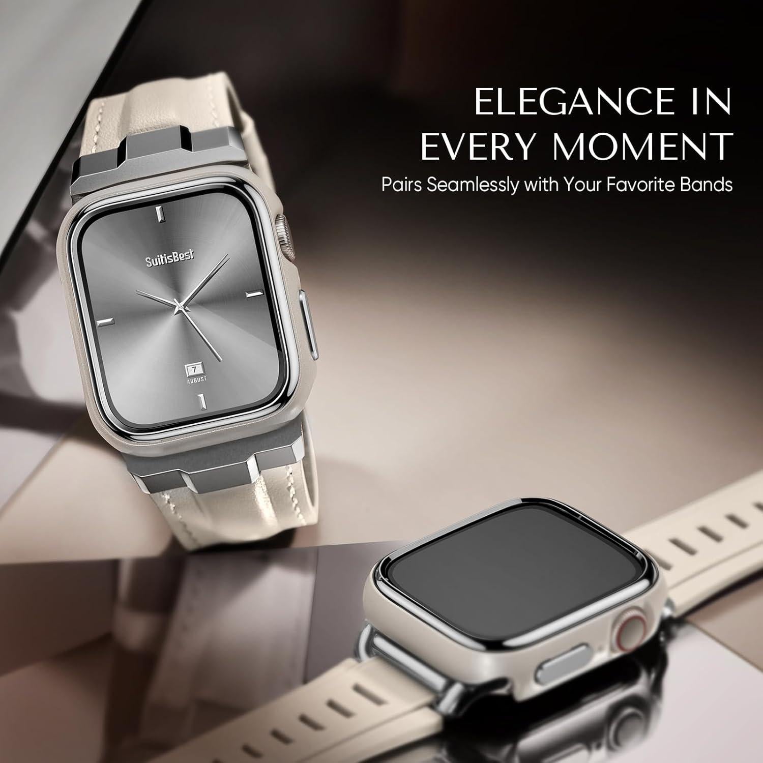 Funda de Metal Suitisbest para Apple Watch 41mm con Protector