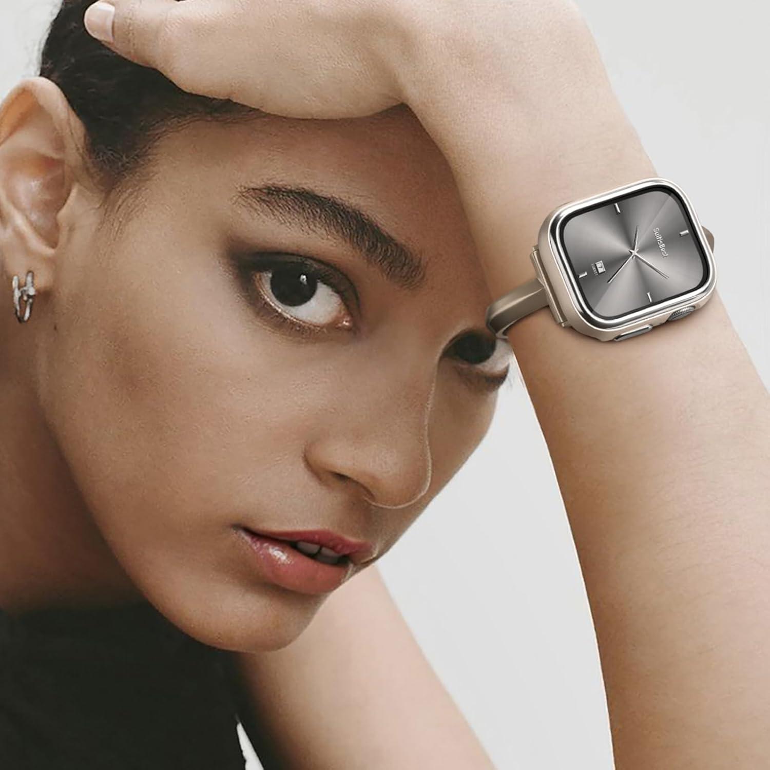 Funda de Metal Suitisbest para Apple Watch 41mm con Protector