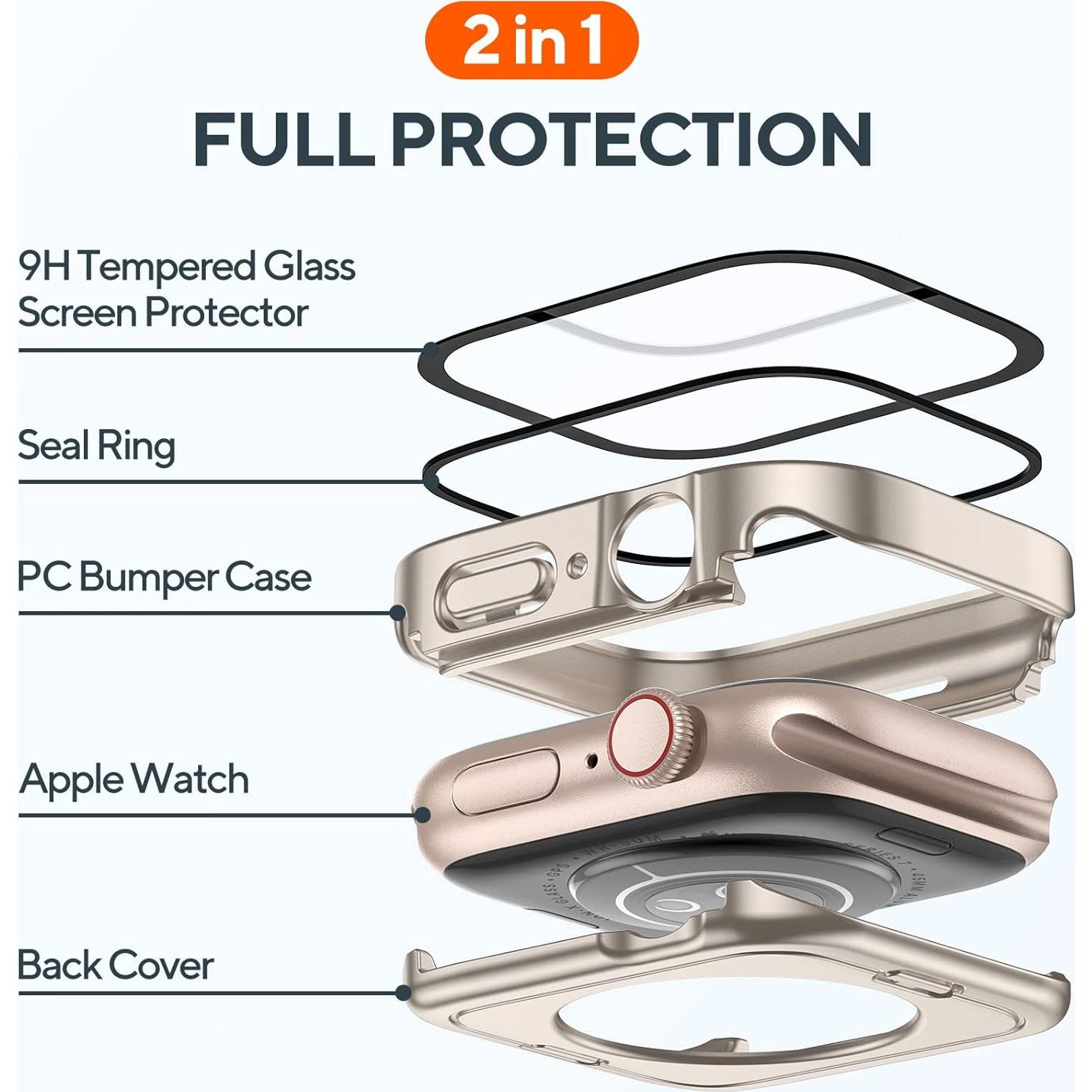 Funda Impermeable 2 en 1 Singiuzoo para Apple Watch 40mm