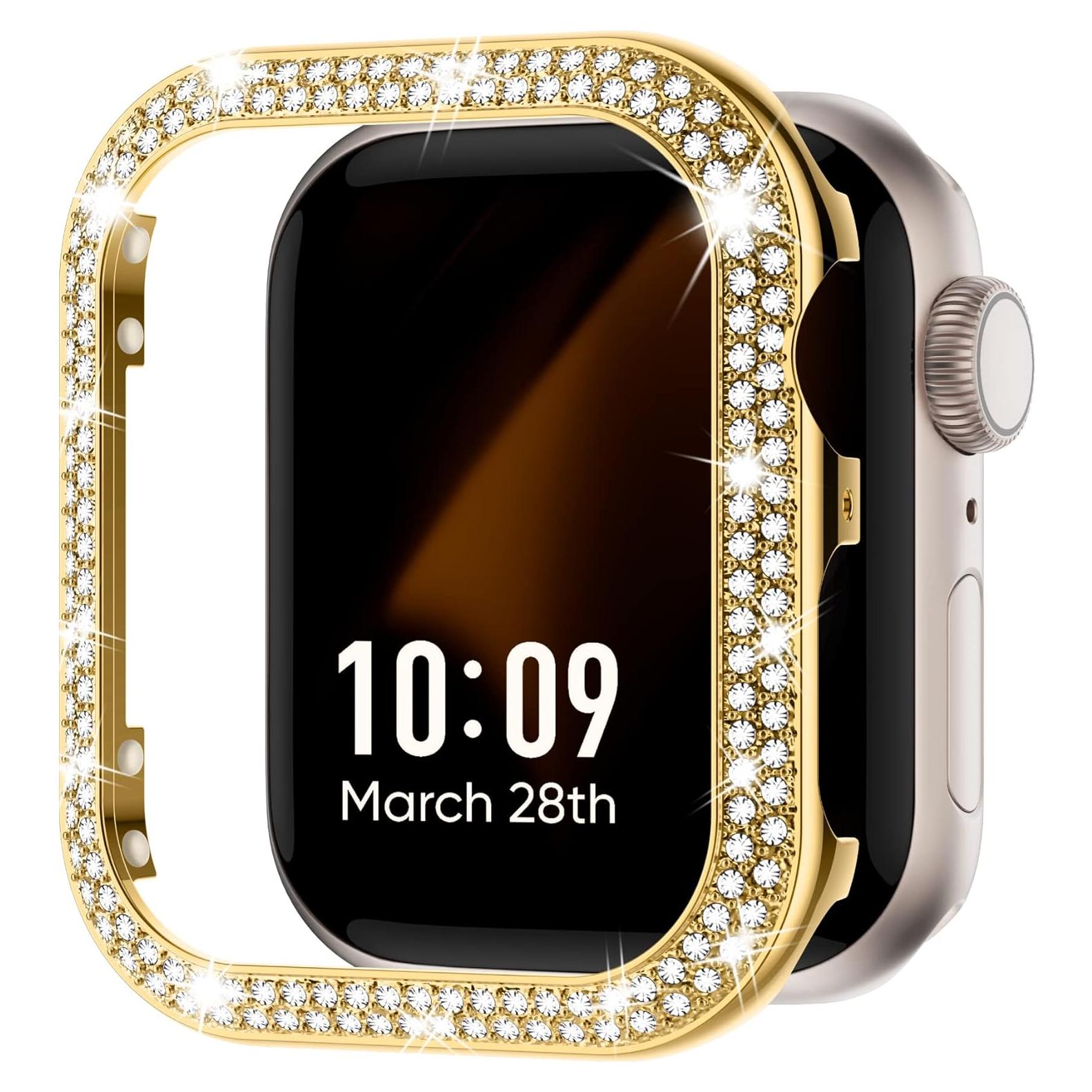 Funda Brillante Missair para Apple Watch 45mm Dorado