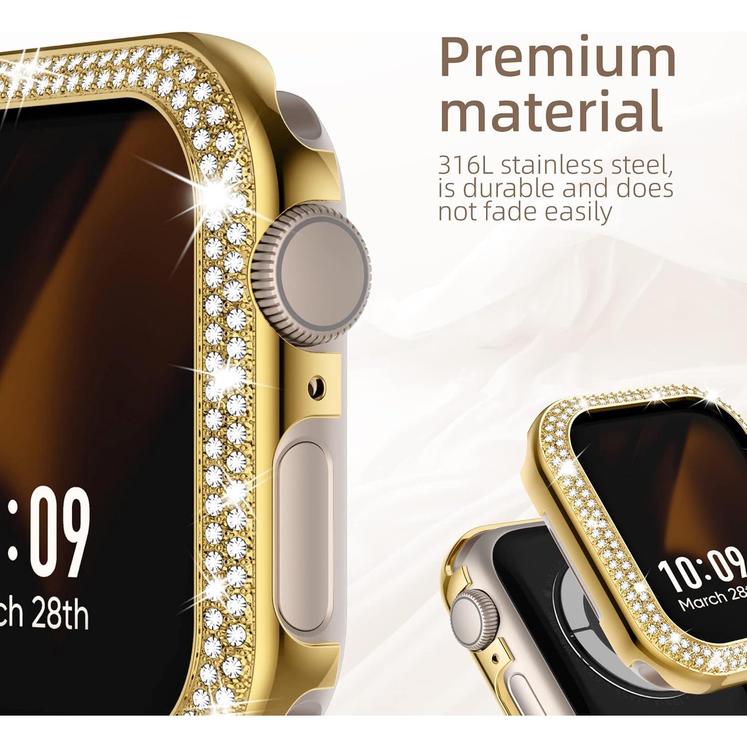 Funda Brillante Missair para Apple Watch 45mm Dorado