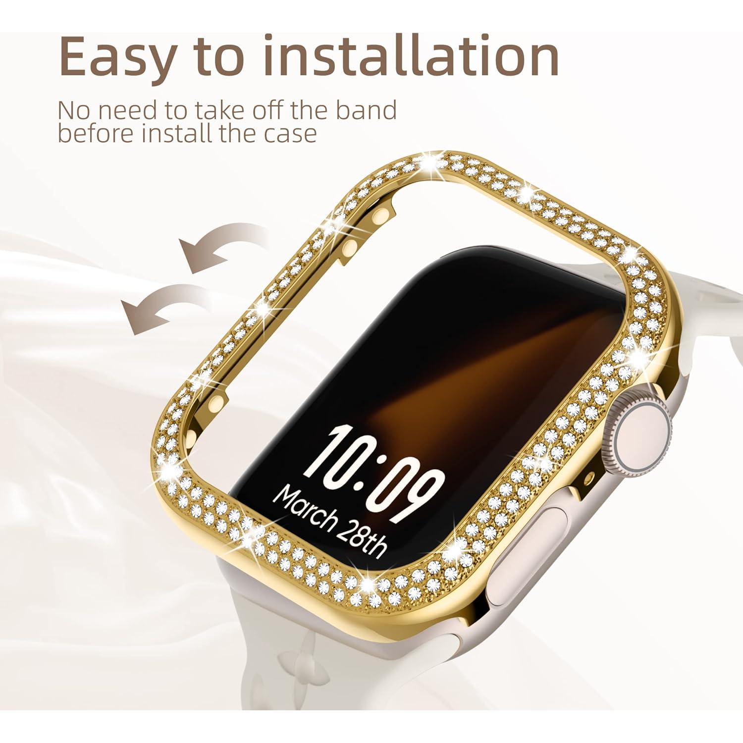 Funda Brillante Missair para Apple Watch 45mm Dorado