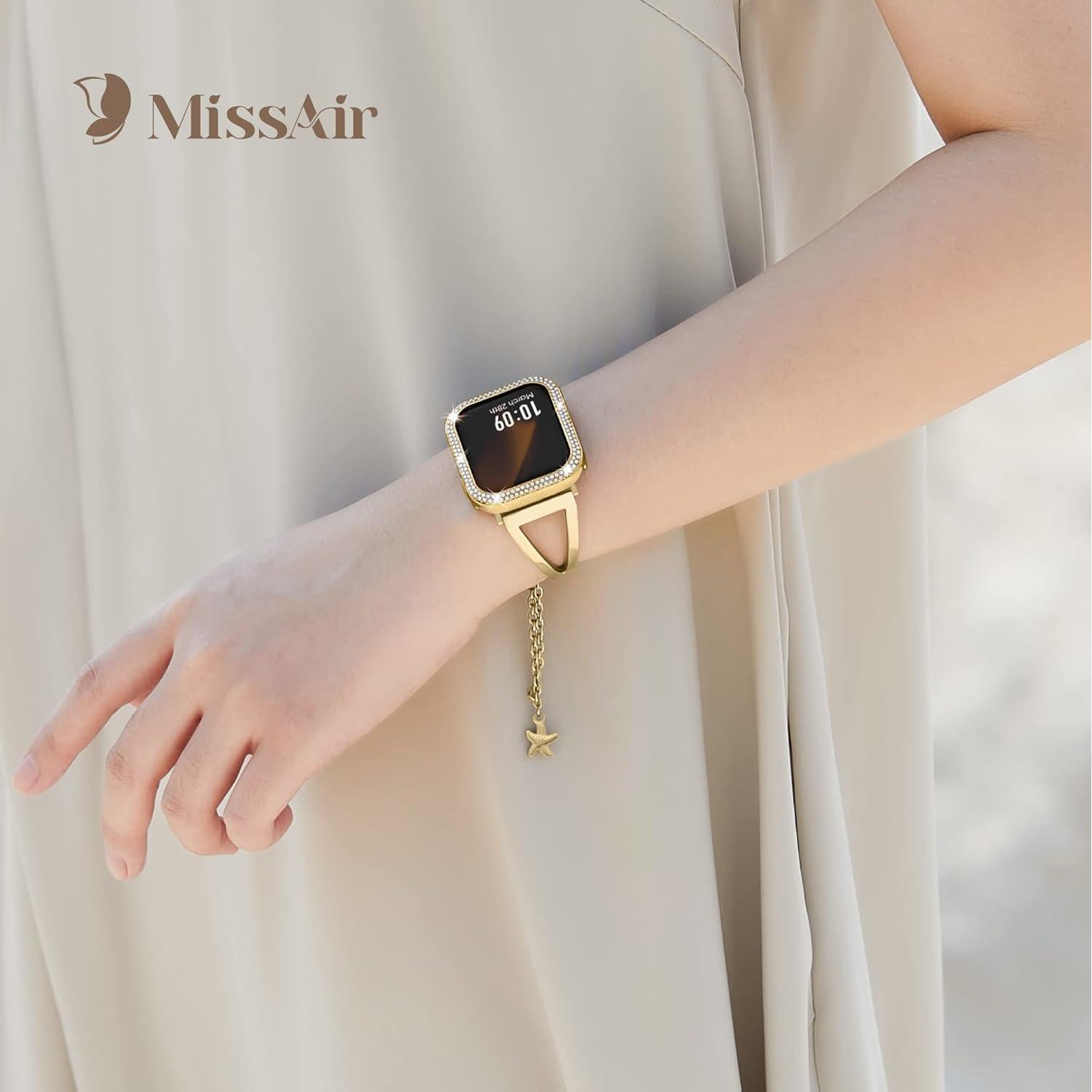 Funda Brillante Missair para Apple Watch 45mm Dorado