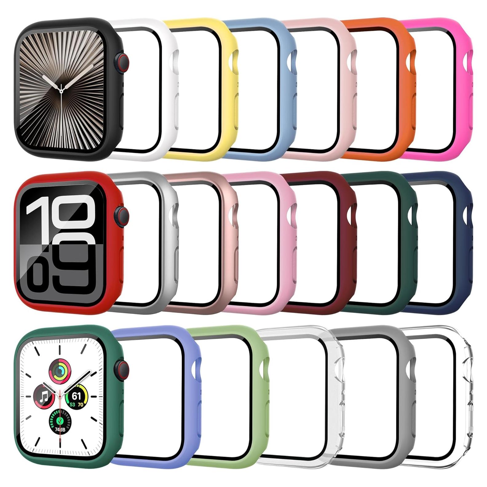 Paquete de 20 fundas para Apple Watch Series 10 46mm con vidrio templado