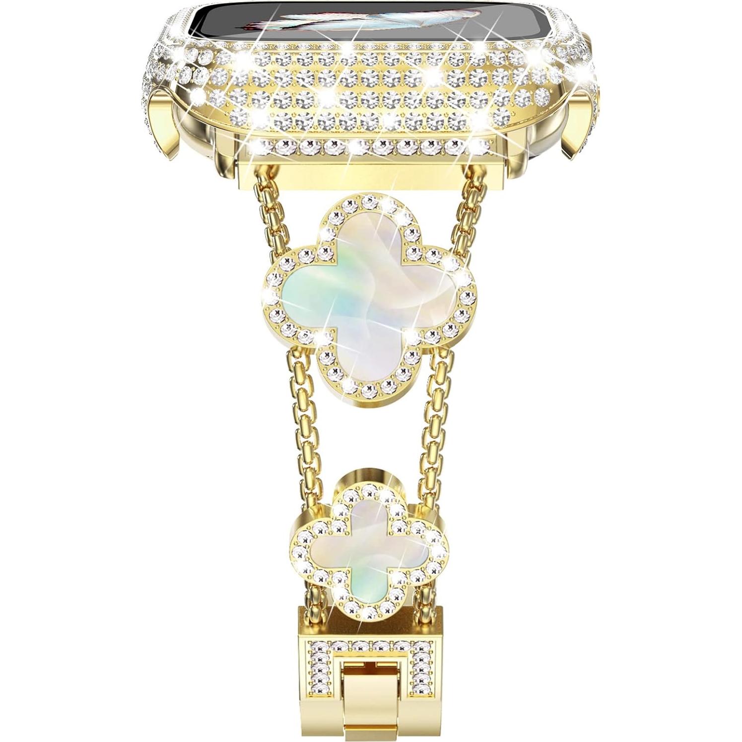 Banda de Reloj Apple Surace 40mm Oro con Diamantes y Estuche