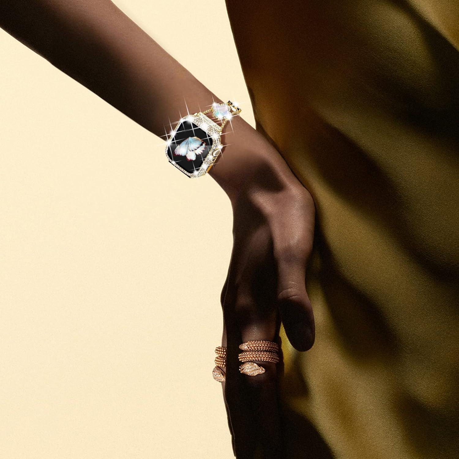 Banda de Reloj Apple Surace 40mm Oro con Diamantes y Estuche