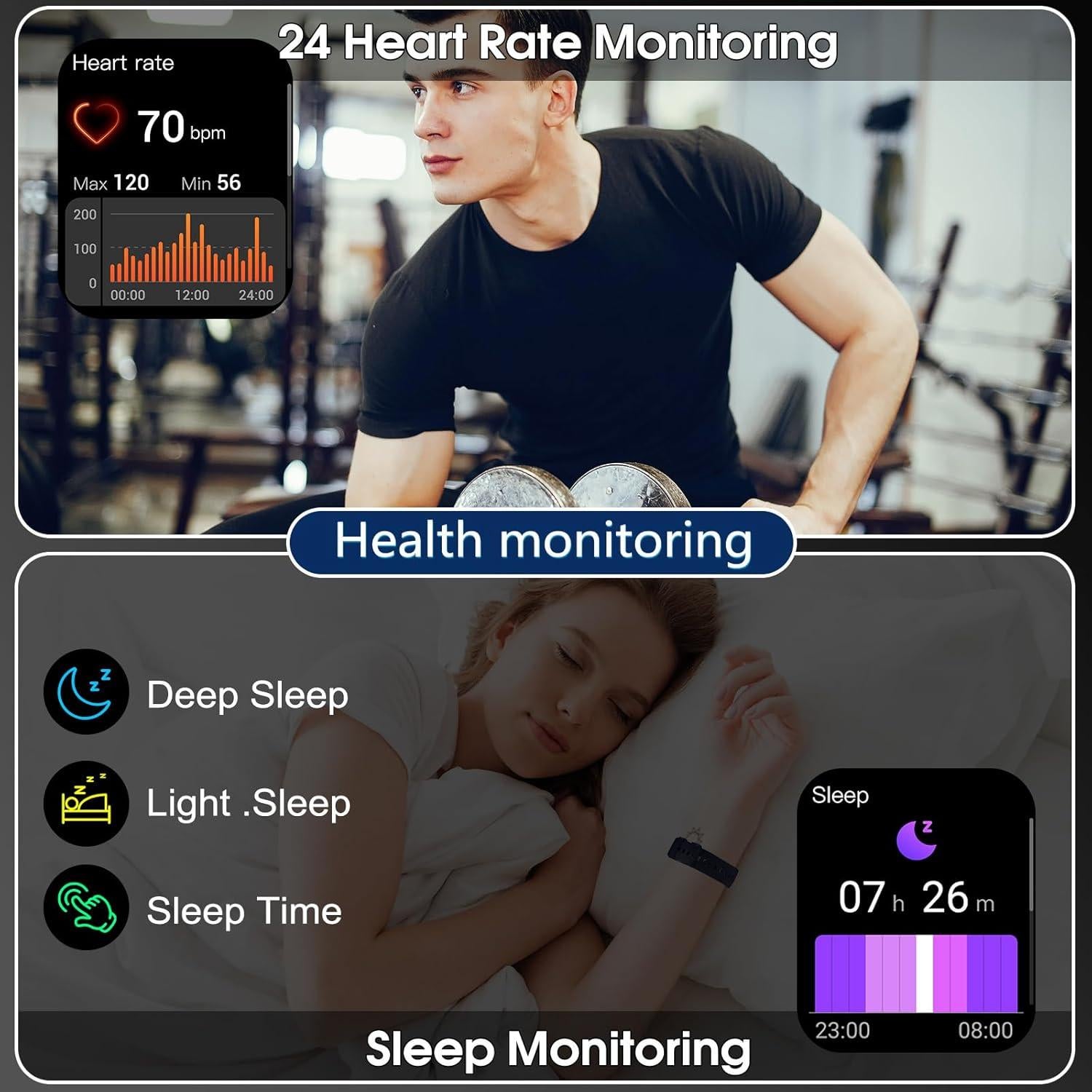 Reloj Inteligente Puqo T80 Pantalla Táctil 1.95" Fitness IP68