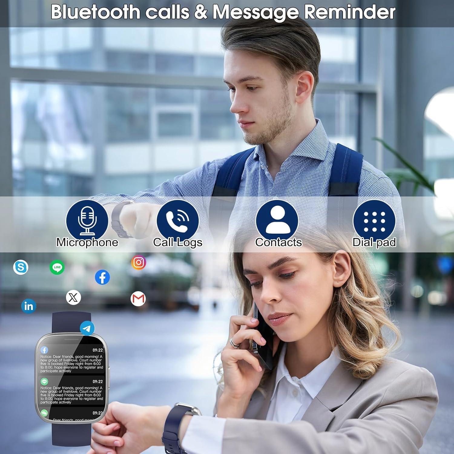 Reloj Inteligente Puqo T80 Pantalla Táctil 1.95" Fitness IP68