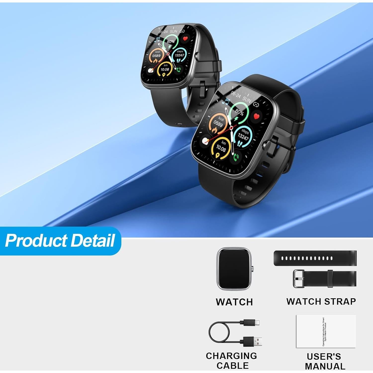 Reloj Inteligente Kuizil T70 1.91" HD Bluetooth IP68 Fitness