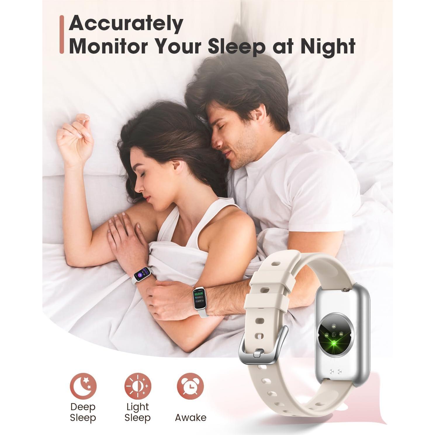 Rastreador de Fitness AKUMAKA CS5, Reloj Inteligente Plata IP68