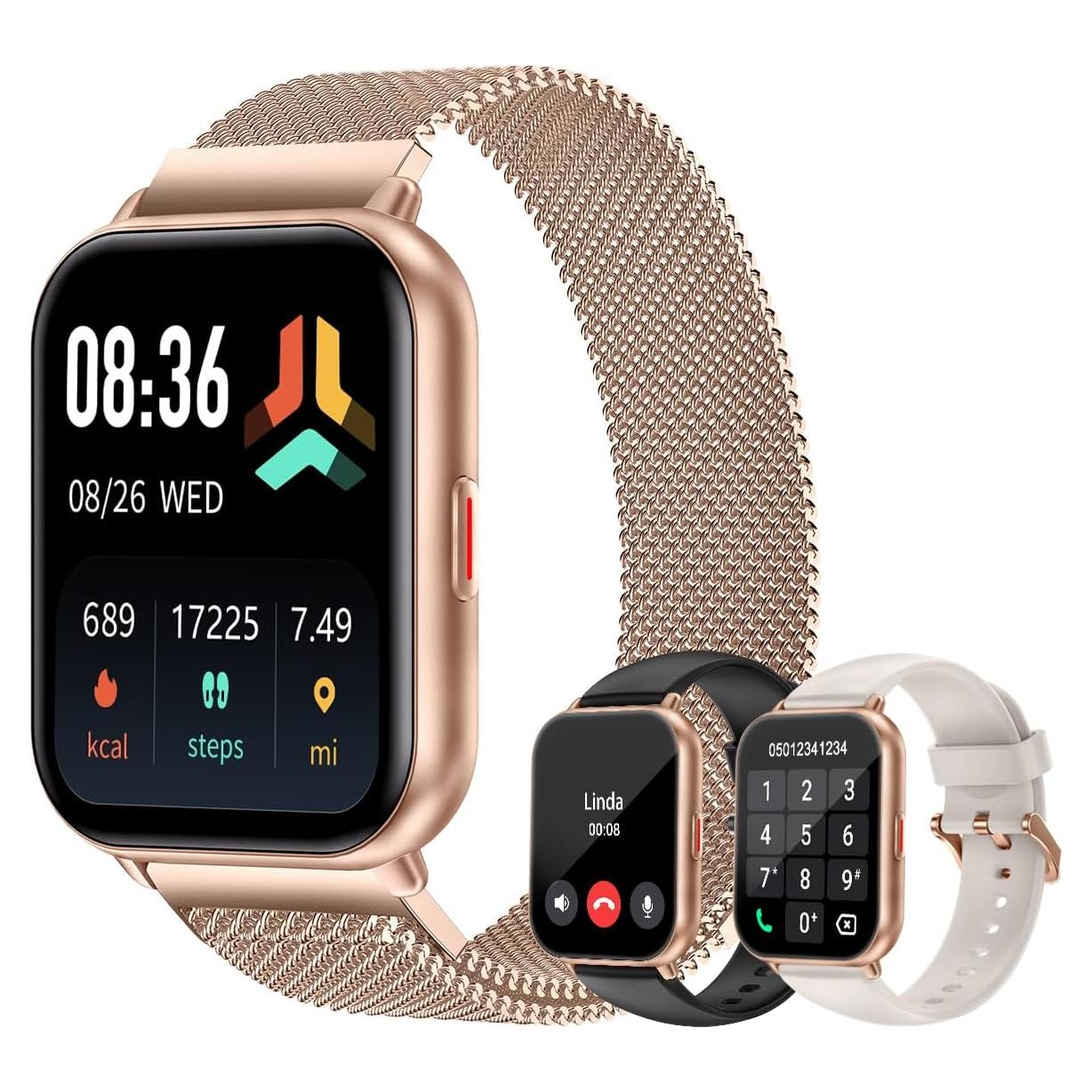 Reloj Inteligente Cloudpoem 1.85" Fitness Llamadas IP68 Dorado