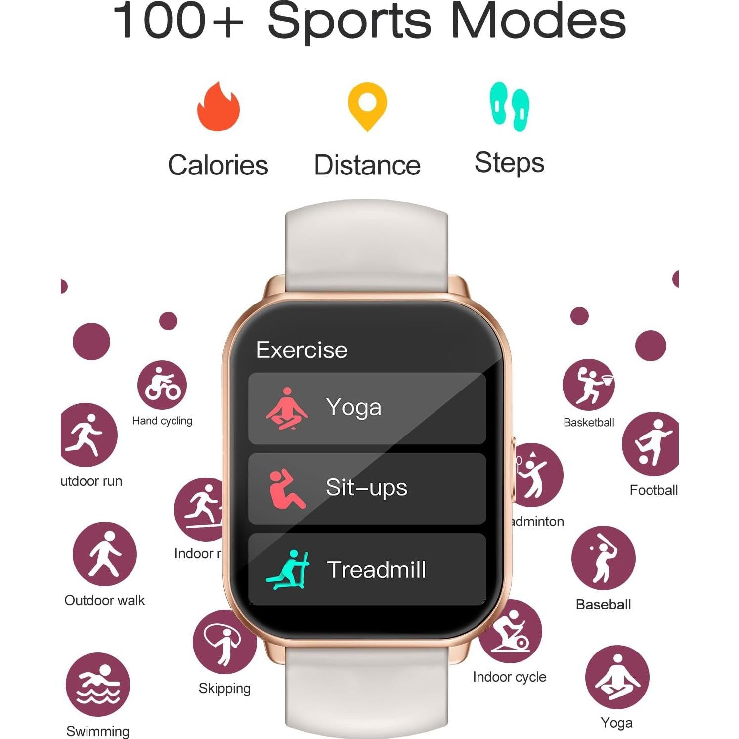 Reloj Inteligente Cloudpoem 1.85" Fitness Llamadas IP68 Dorado